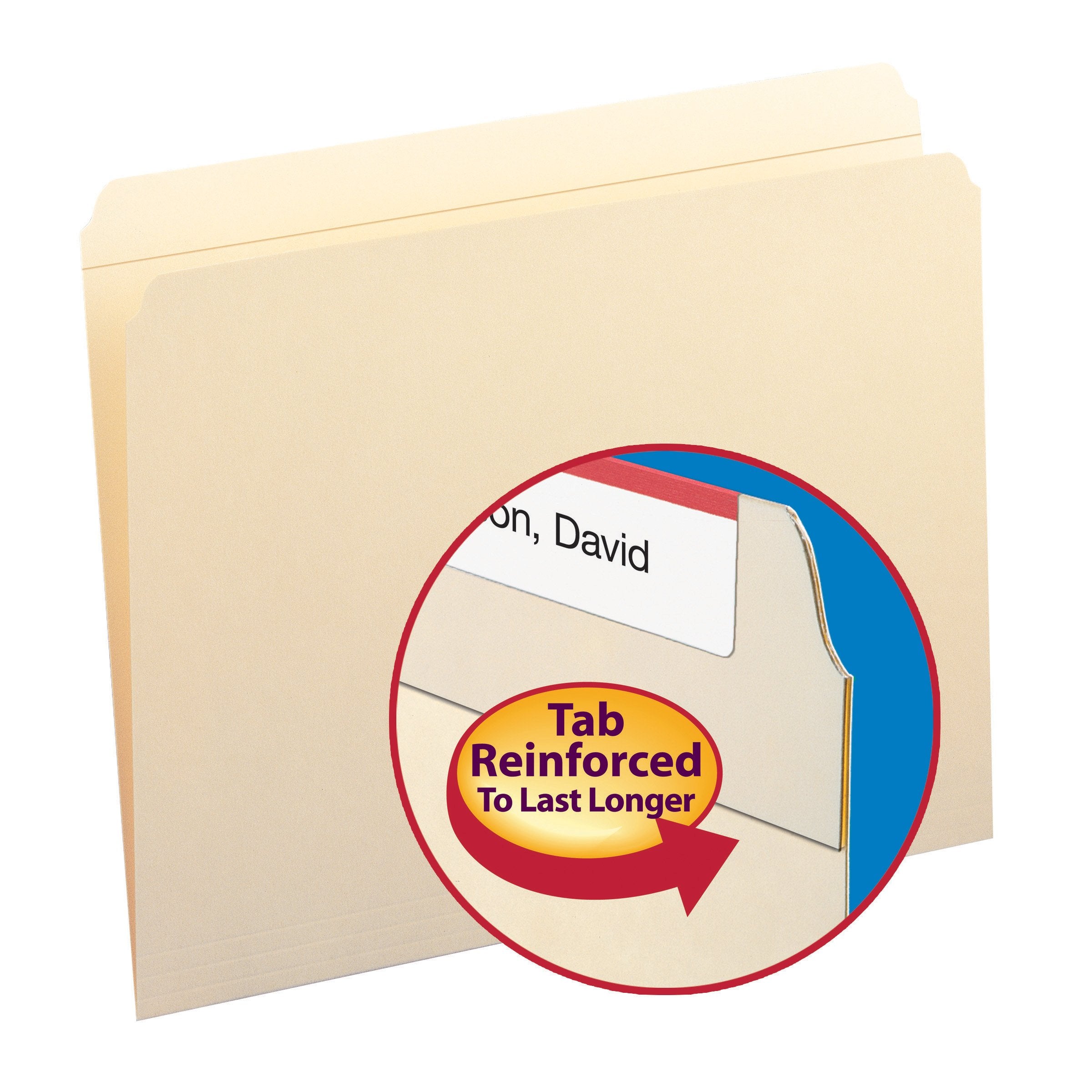Smead File Folder, Reinforced Straight-Cut Tab (Not Undercut), Letter Size, Manila, 100 per Box (10310)