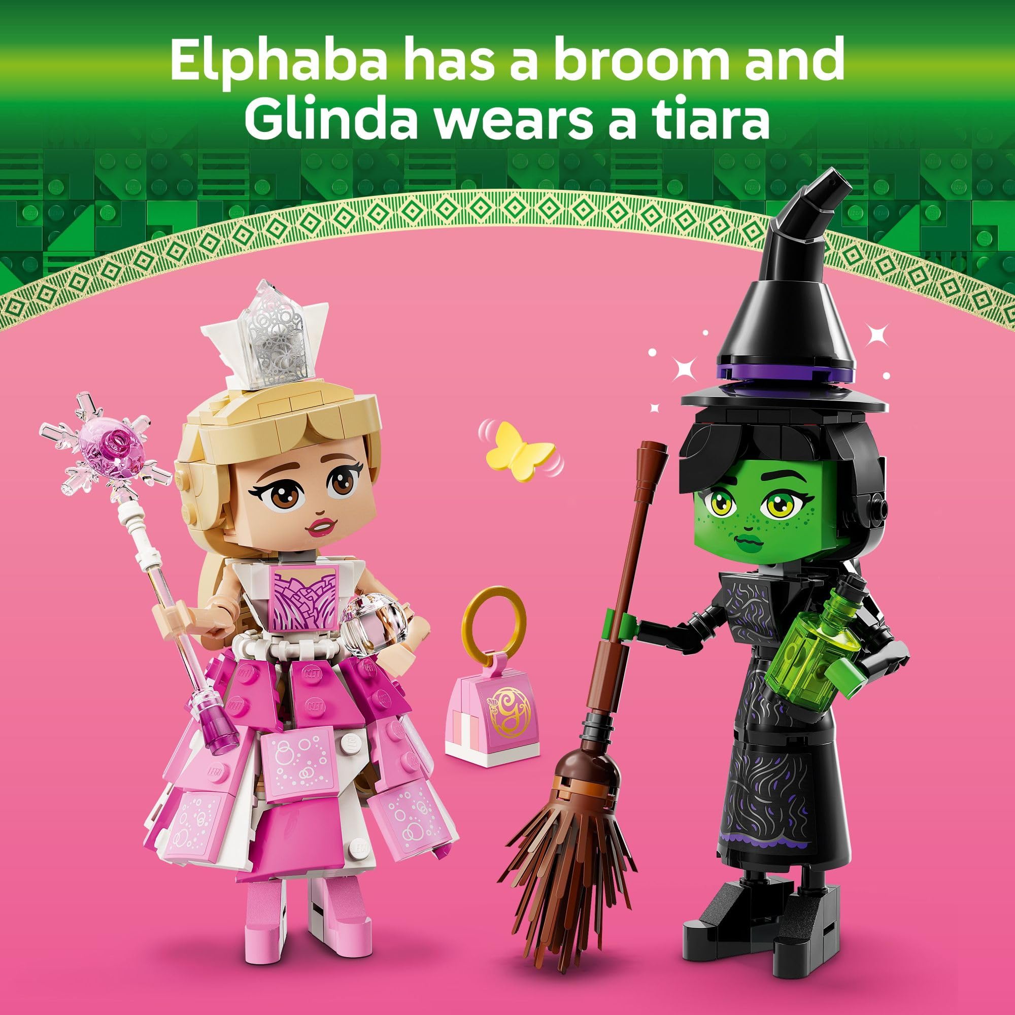 LEGO Wicked Elphaba & Glinda Figures Building Toy - Wicked Toys for Kids, Girls & Boys, Age 10+ - Buildable Wicked Dolls - Gifts for Christmas - 75682