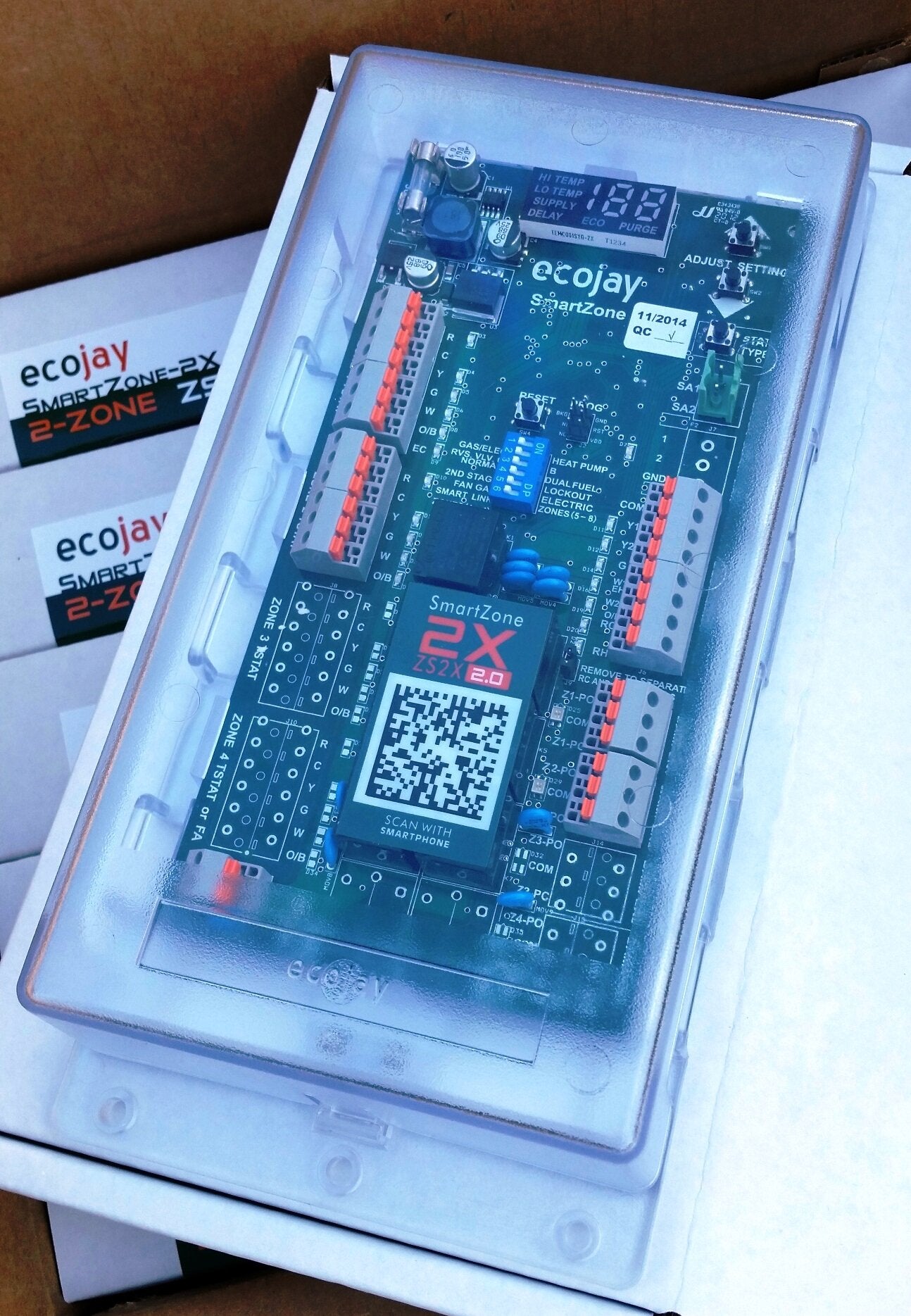 SmartZone-2X : 2 Zone HVAC Controller KIT w/Temp Sensor; Dual climate control to replace Honeywell, EWC, Zonefirst, Zonex, Durozone & more