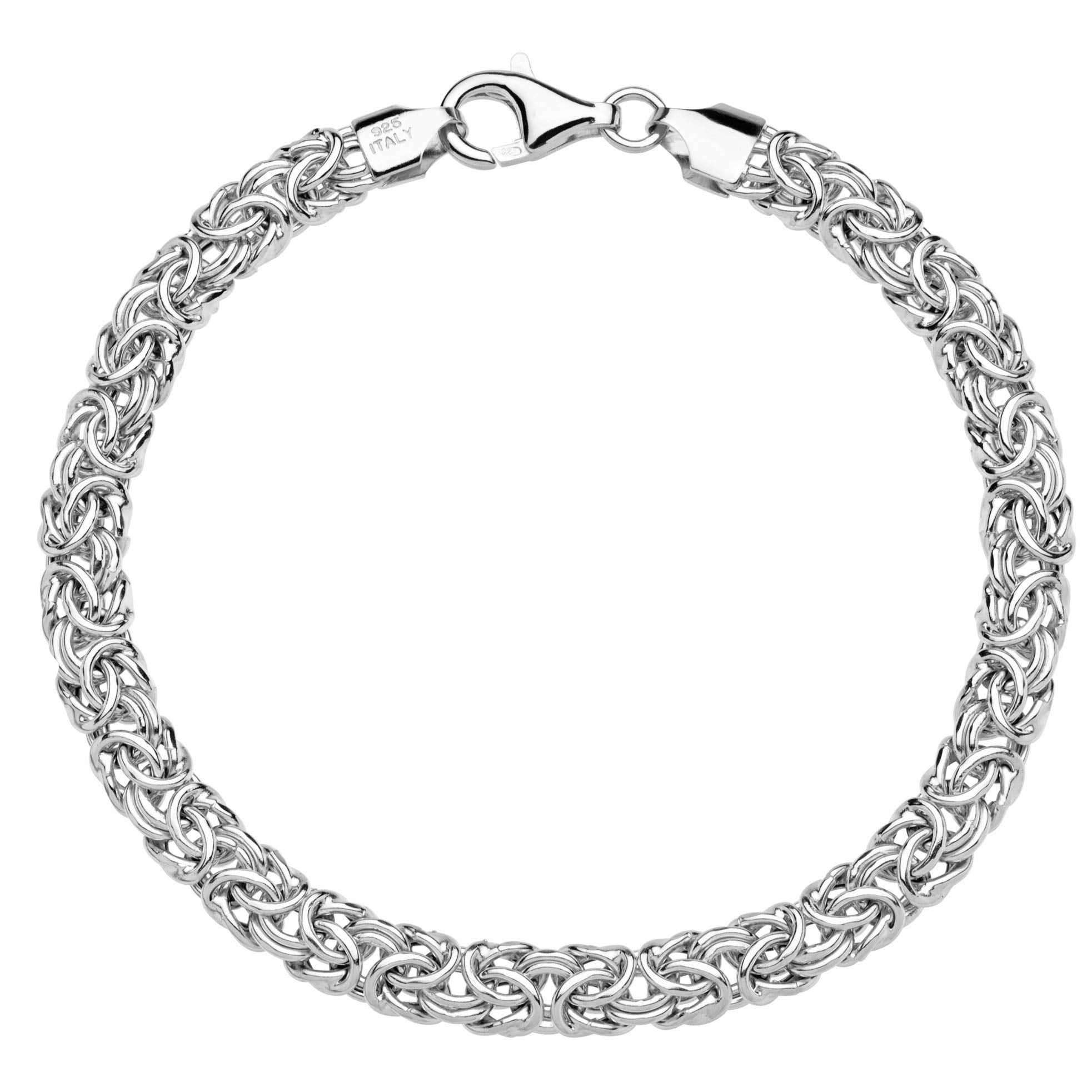 Miabella Italian 925 Sterling Silver Byzantine Bracelet for Women, Handmade in Italy (Length 7.5 Inches)