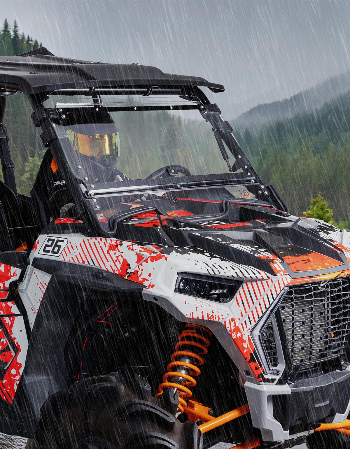 KEMIMOTO 19-23 XP 1000 Flip Up Windshield Upgraded Fit and Seal, Compatible with 2019-2023 Polaris RZR XP 1000 /RZR XP Turbo 2 and 4 Seater, Heavy Duty 2-IN-1 Folding Window Hard Coated PC