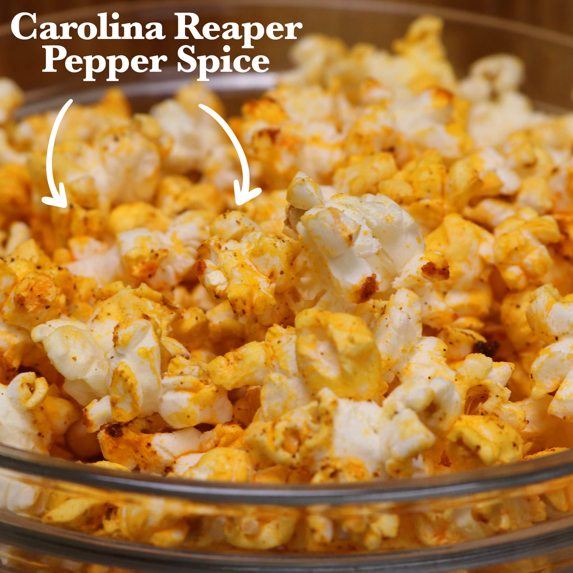 KICKIN’ Carolina Reaper Pepper Microwave Popcorn - Spicy Snacks - Pack of 3 - Ultimate Spicy Gourmet Gift Popcorn - Makes a Great Movie Theater Popcorn or Snack Food - Try if you dare!