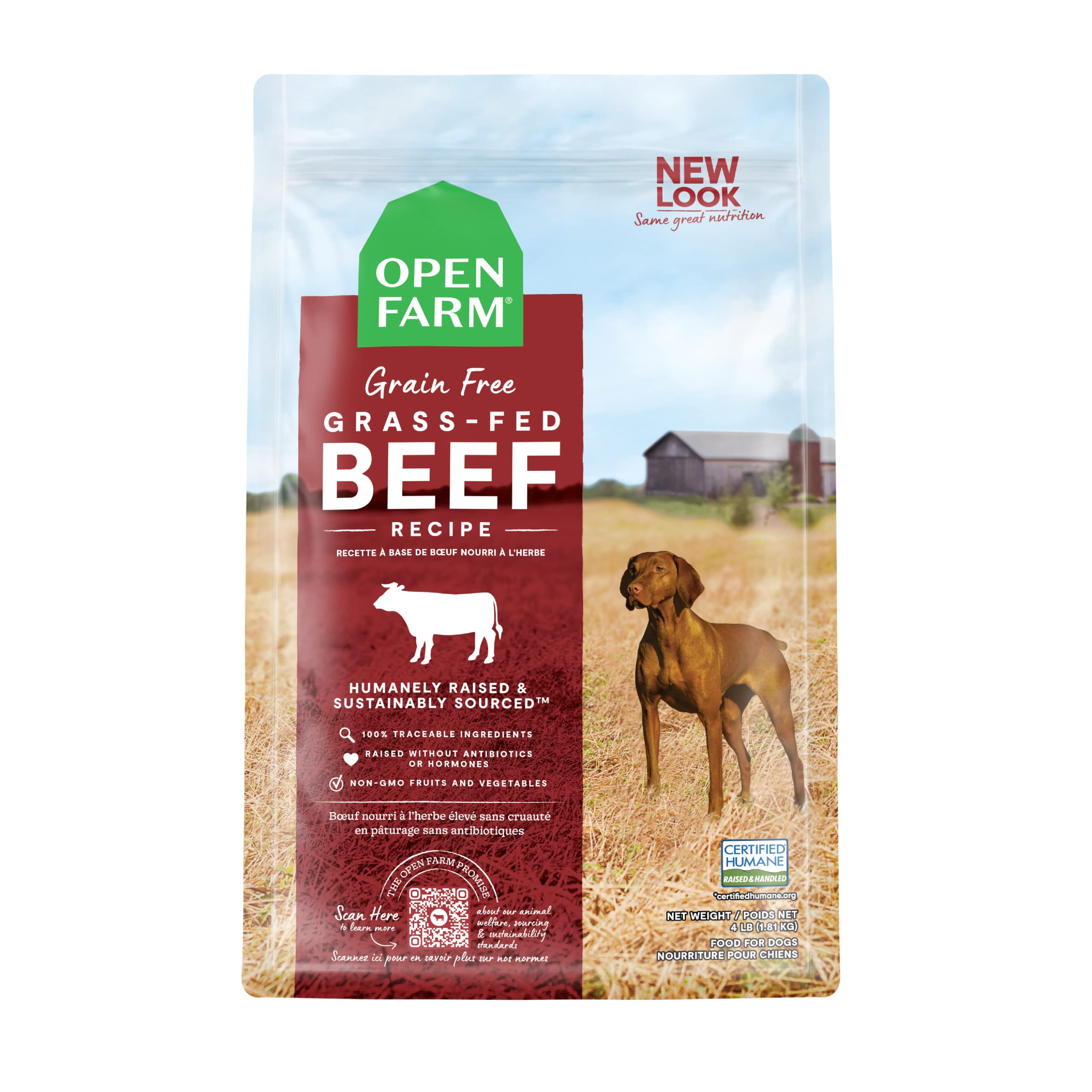 Open Farm Grain-Free Dry Dog Food with Ethically Sourced Ingredients, Non-GMO Veggies & Superfoods to Support Overall Health, Grass-Fed Wagyu Beef Recipe, 22lb Bag (352oz Bag)