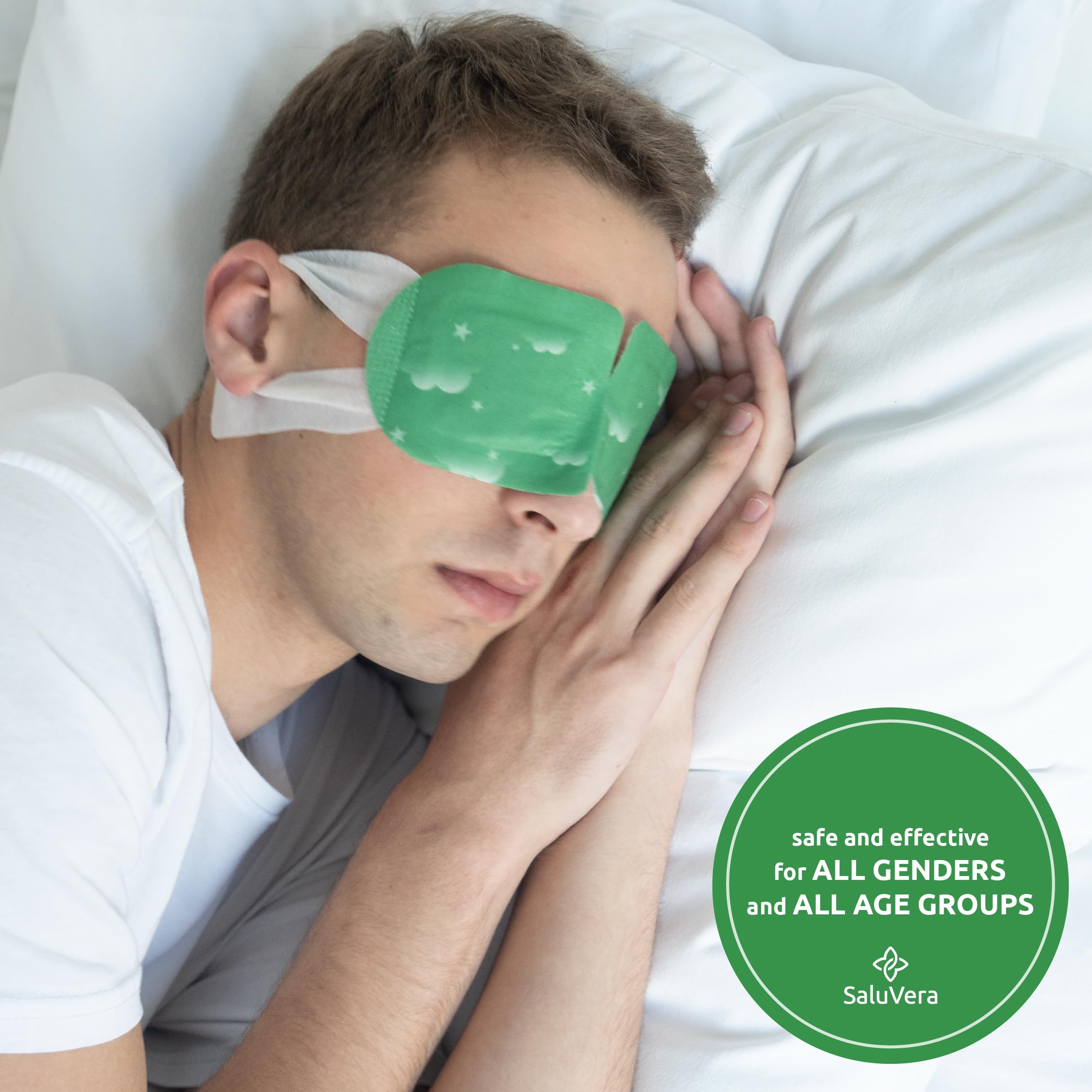 SaluVera Steam Eye Mask for Dry Eyes with 5 Eyelid Cleansing Wipes, Self Heating Eye Compress for Dry Eyes, Soothe and Relax with 40-50 min Spa Eye Mask, Self Warming Eye Masks for Well-Being 16 pcs