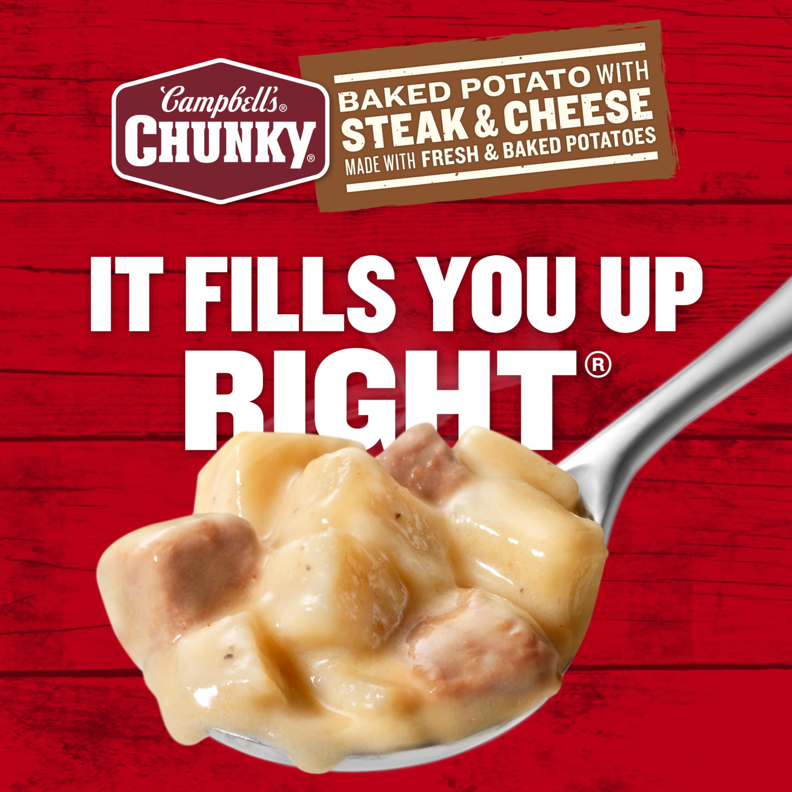 Campbell's Chunky Baked Potato with Steak and Cheese Soup, 18.8 oz. Can