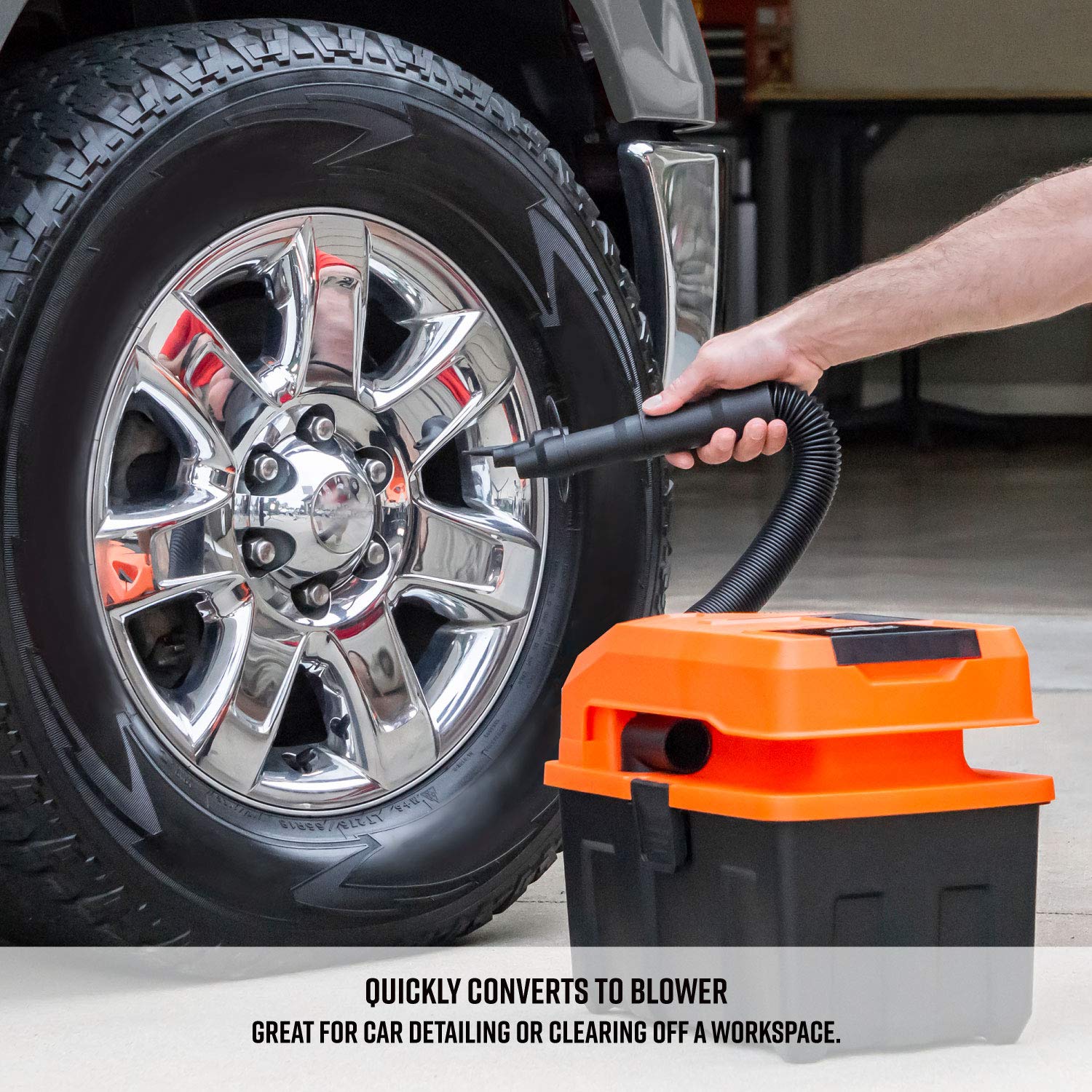 Armor All Cordless 20V Utility Vac 2-Tool Kit,Orange; Black