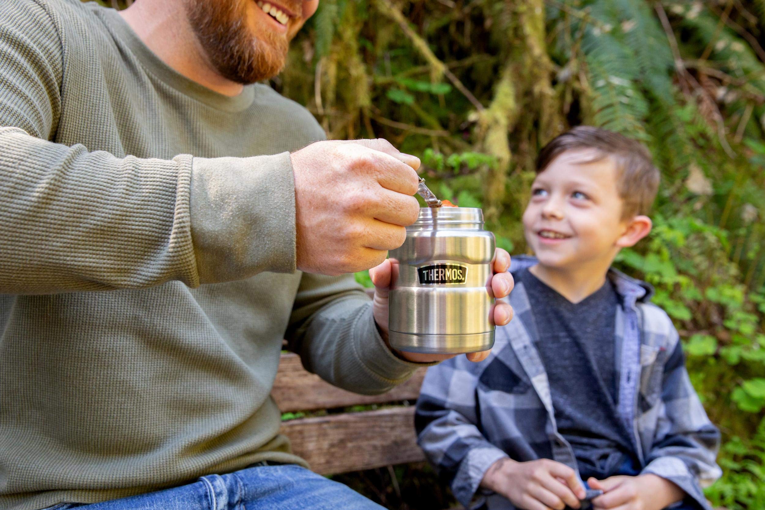 THERMOS Stainless King Vacuum-Insulated Food Jar with Spoon, 16 Ounce, Army Green