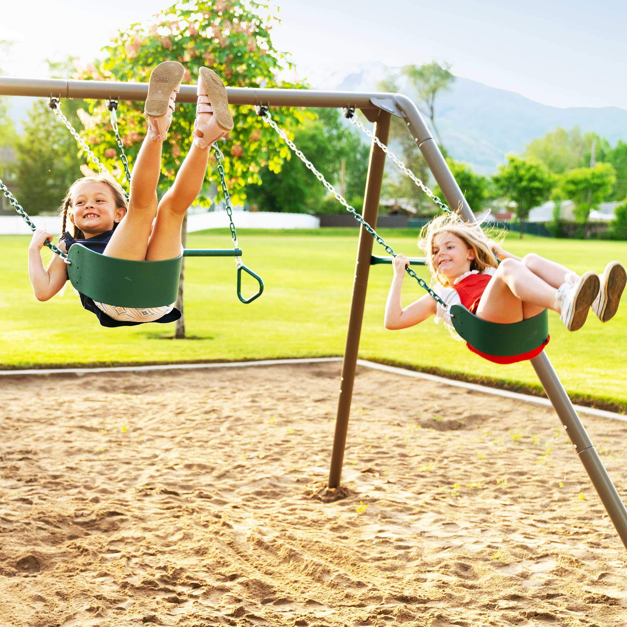 Lifetime Metal Swing Set for Kids, Outdoor Heavy Duty Playset