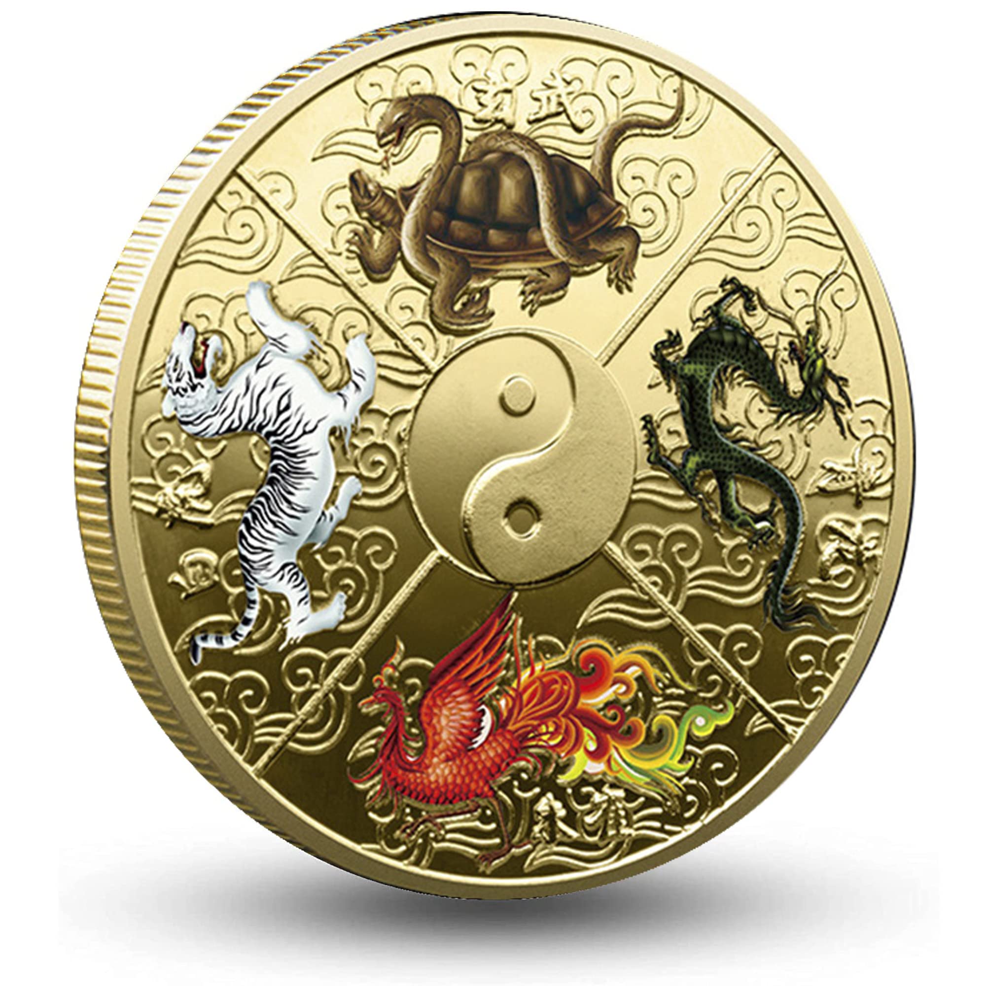 Gimilang Chinese Ancient Mythical Creatures Lucky Coin Lottery Ticket Scratcher Tool - Chinese Good Luck Charms Challenge Coin