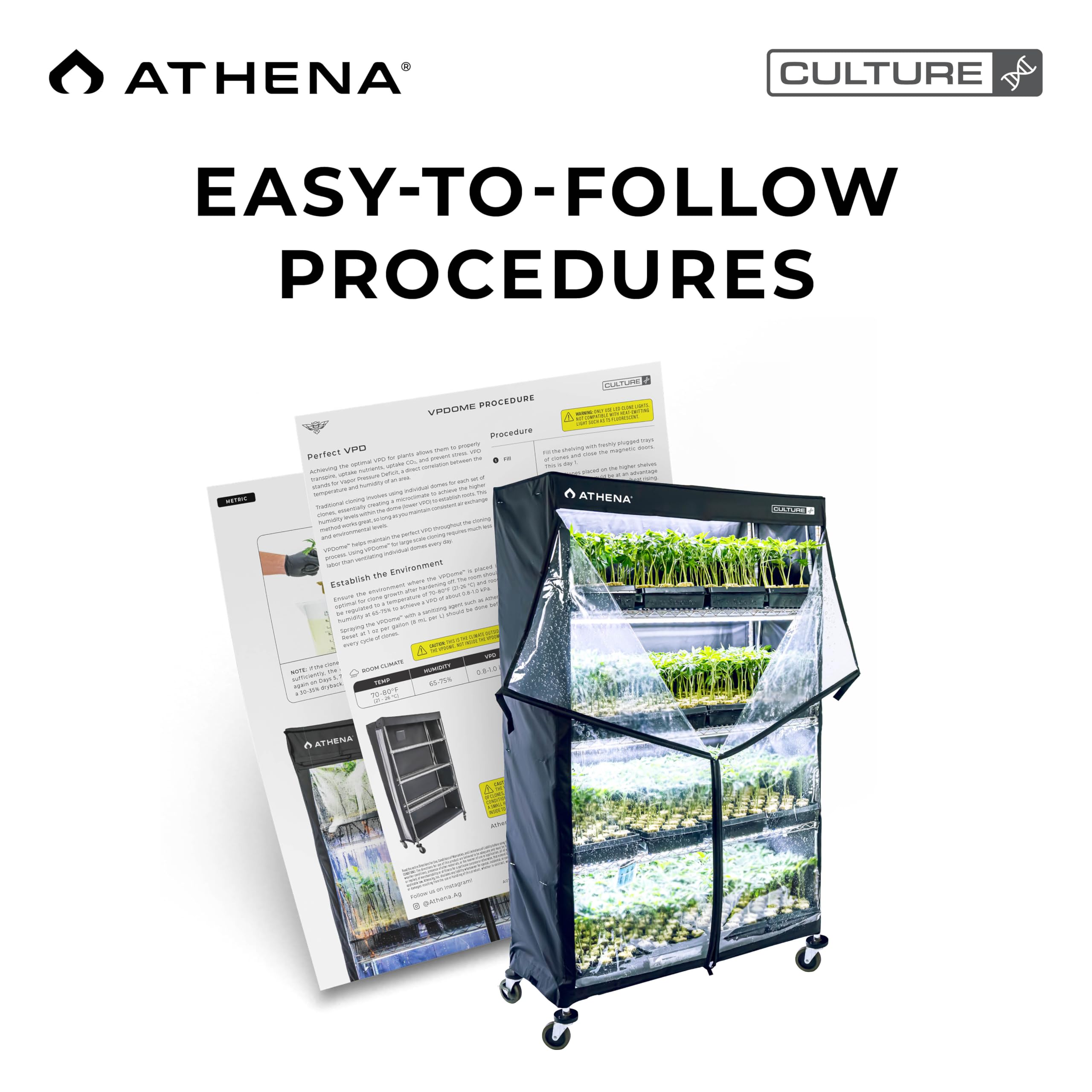 Athena VPDOME Cloning Rack Cover Shelf Accessory | Durable Fabric Dome for Plant Propagation Shelf | Humidity Domes for Propagation, Plant Grow Tent | TC-VPD (Rack Not Included)