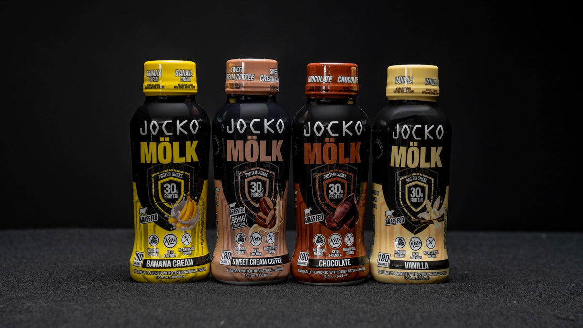 Jocko Mölk 30g Grass Fed Protein Shakes – No Added Sugar Protein Drinks KETO Friendly - Ready to Drink 12 FL Oz (Pack of 12) Vanilla