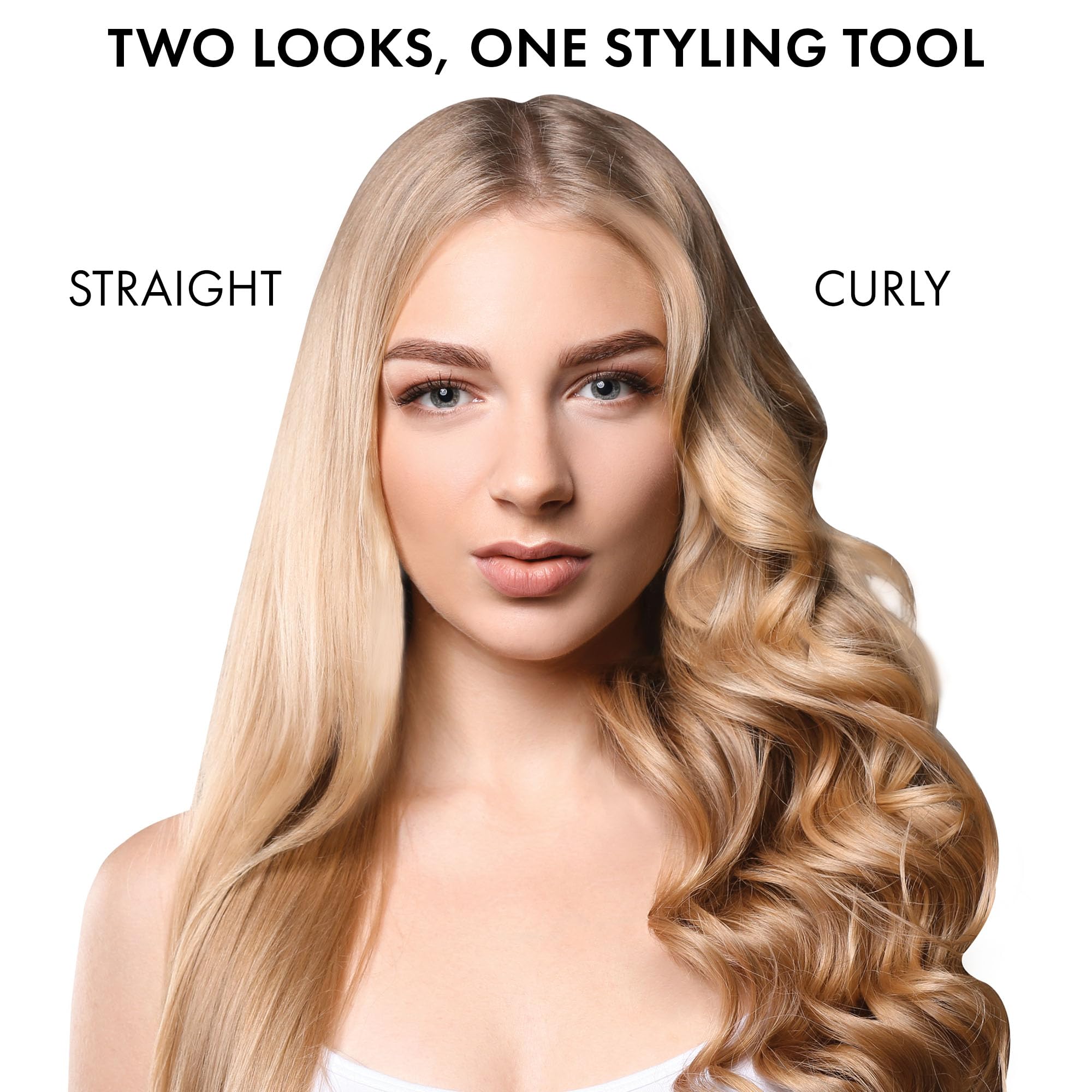 HOT TOOLS Pro Artist Protect & Style CurlStraight Styler | 2-in-1 Easy-to-Use, Use as Curling Iron, Flat Iron, or a Wand for Styling Curly or Straight Hair, 1 ¼" Curling Iron