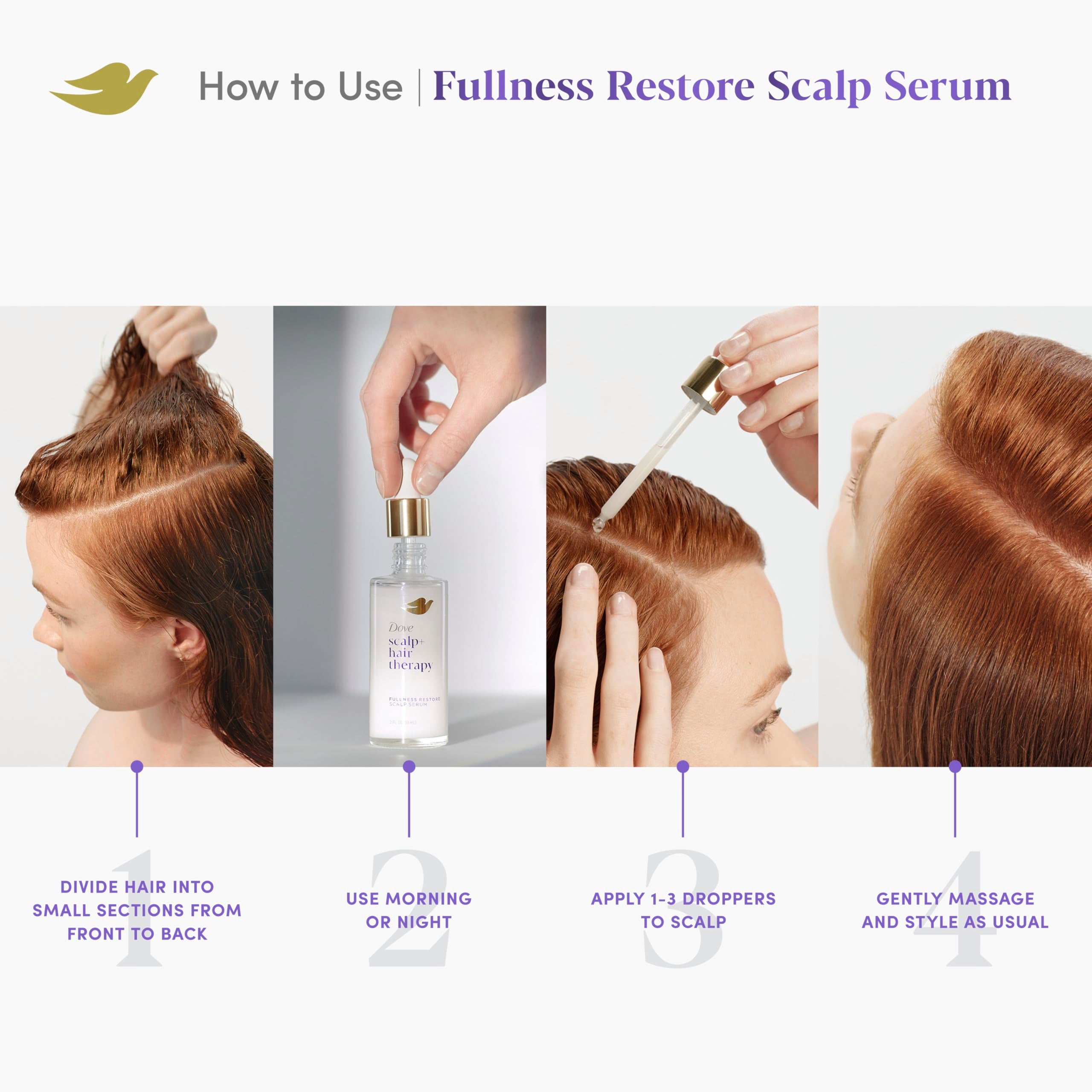 Dove Density Boost Serum with Vitamin B3, Zinc and 0% Sulfates - Hair Fullness Restorer for Visibly Boosting Hair Density, 2 oz