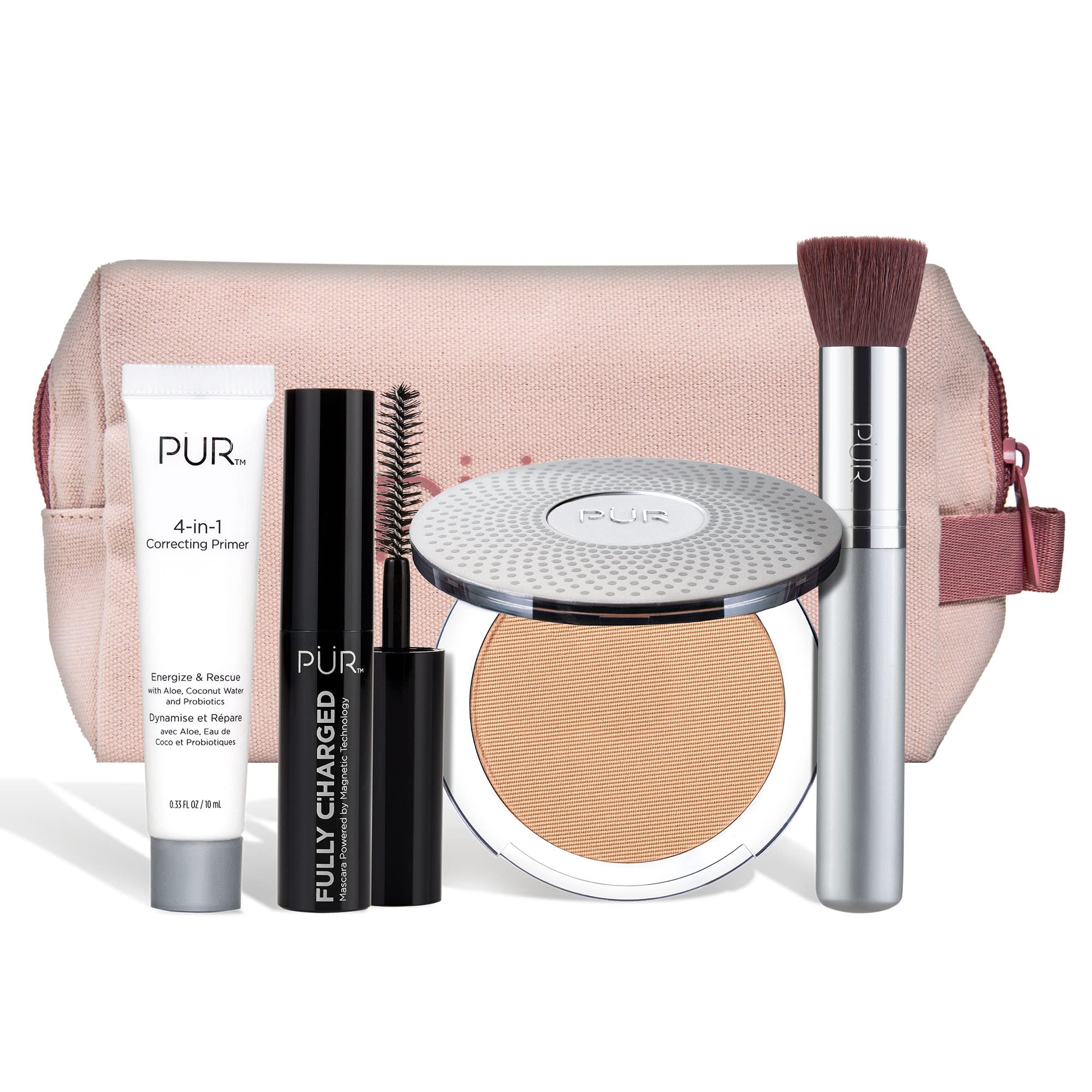 PÜR Beauty Multitasking Essentials Best Sellers Kit, Everyday Look Deluxe Kit, Condition & Moisturize Skin, Cruelty Free, Light Tan