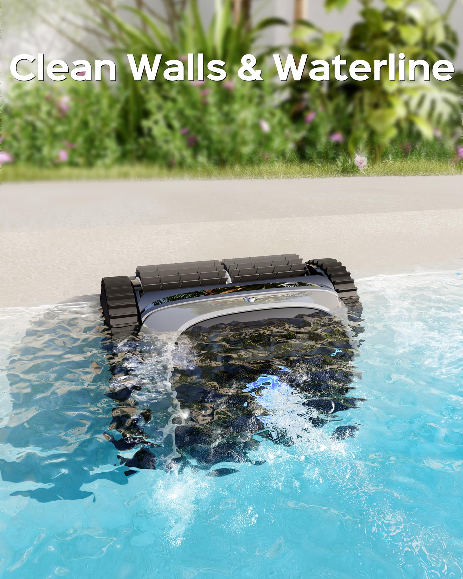 WYBOT Cordless Robotic Pool Vacuum, 140mins Runtime, Robotic Pool Cleaner with Upgraded Triple-Motor, Wall Climbing, Intelligent Route Planning, for Pools up to 1,614 Sq.ft