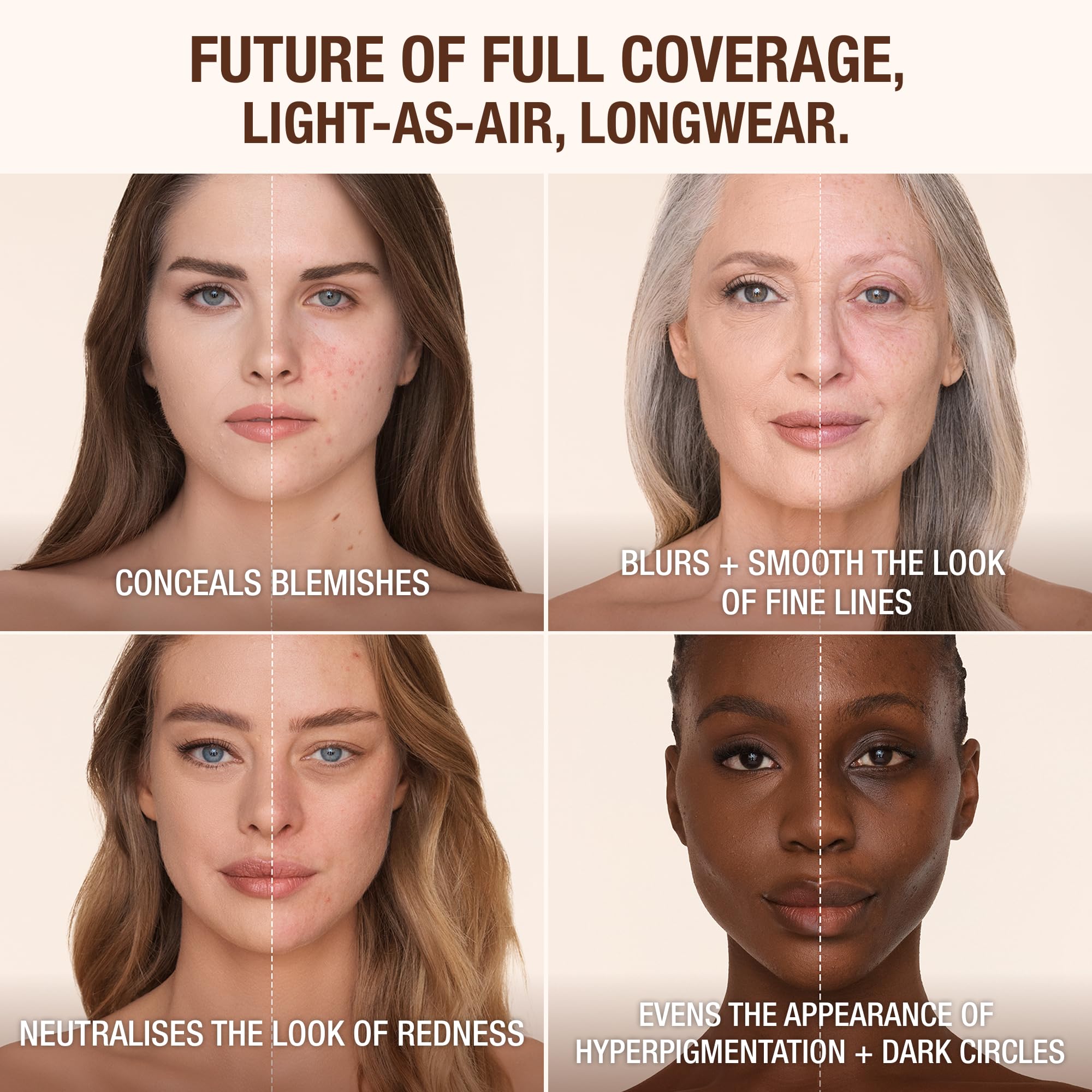 Charlotte Tilbury Airbrush Flawless Matte Foundation - Full Coverage Liquid Makeup with a Natural-Matte Finish - Smoothes & Blurs Pores - Waterproof & Transfer Resistant - 3 Neutral