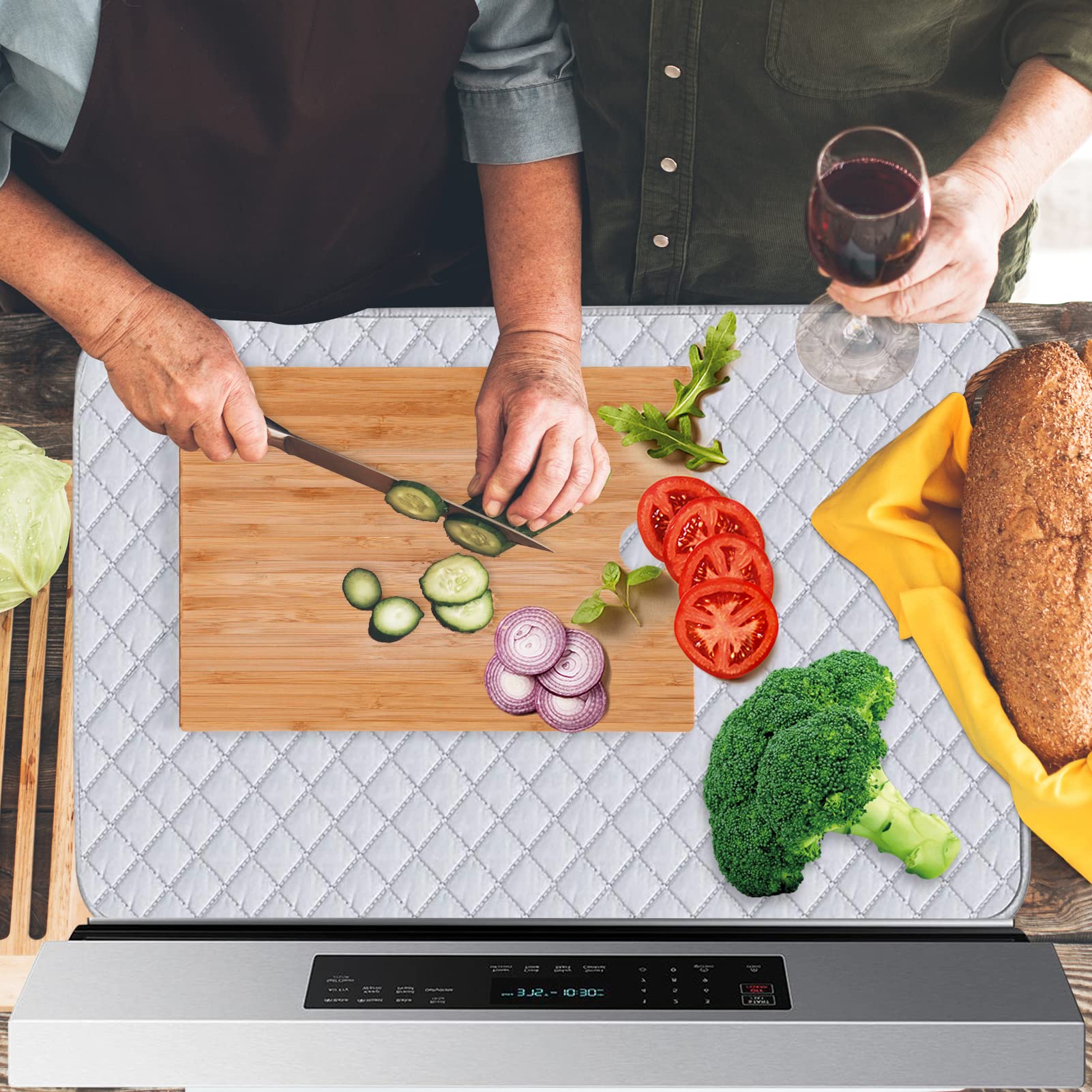 Cowbright Quilted Stove Top Cover Stove Protector For Glass Ceramic Stoves,Glass Cooktop Cover,Glass Cooktop Protector Ceramic Stove Burner Covers for Flat Stove Top