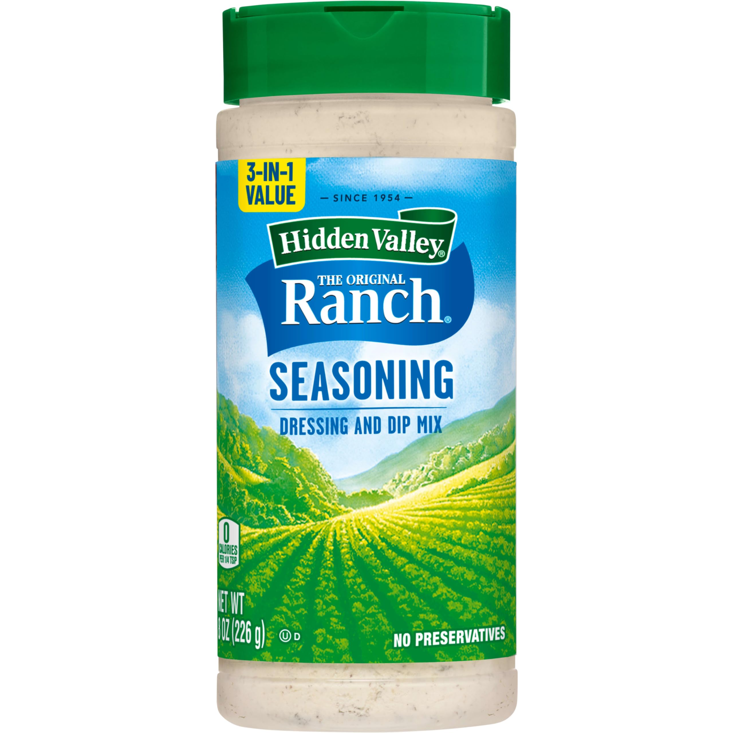 Hidden Valley Original Ranch Seasoning, Dressing and Dip Mix, Shaker Canister, 8 Ounces (Package May Vary)