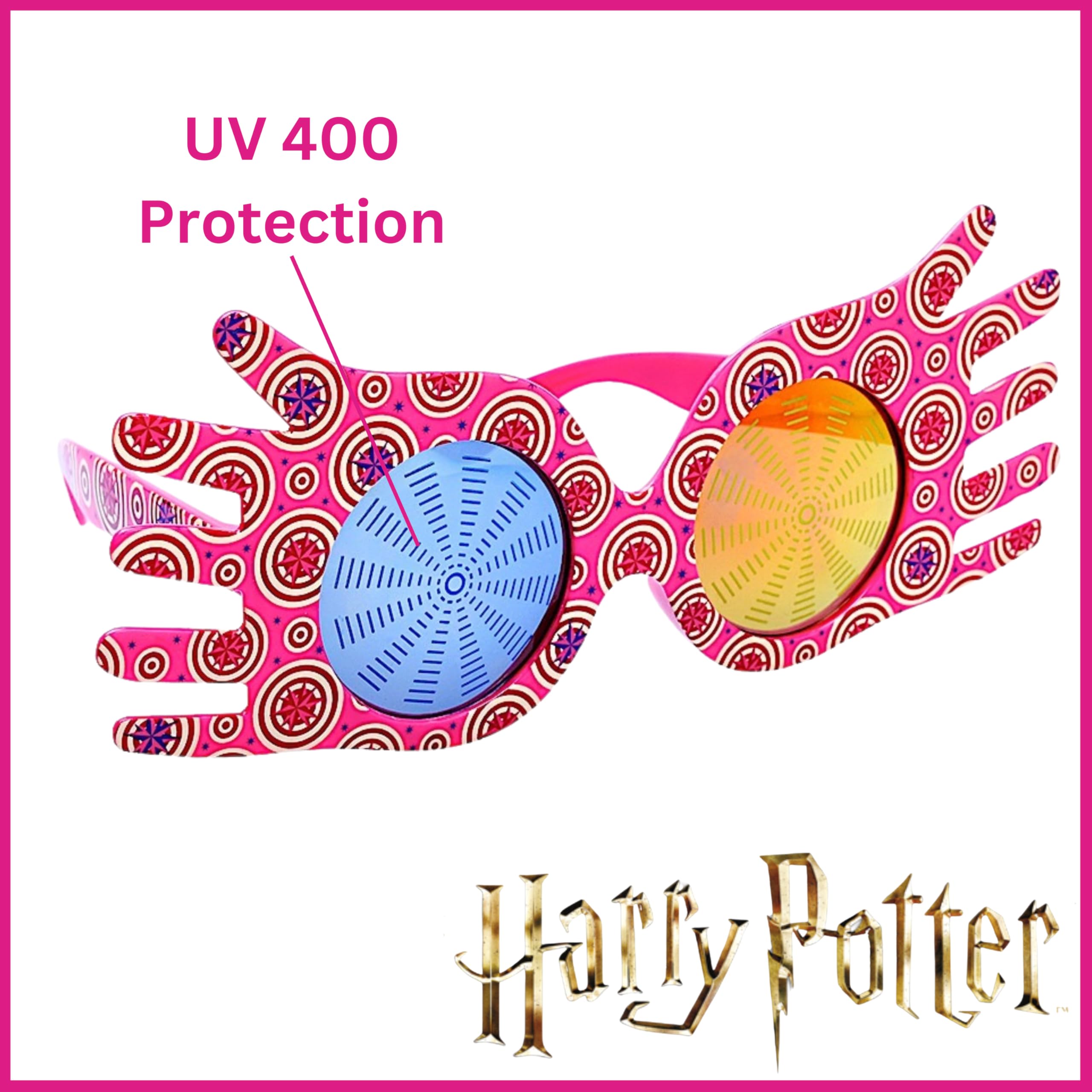 Sun-Staches Luna Lovegood Spectrespecs | Official Wizarding World Womens Sunglasses | Harry Potter Costume Accessory | UV400 Lenses | One Size Fits Most