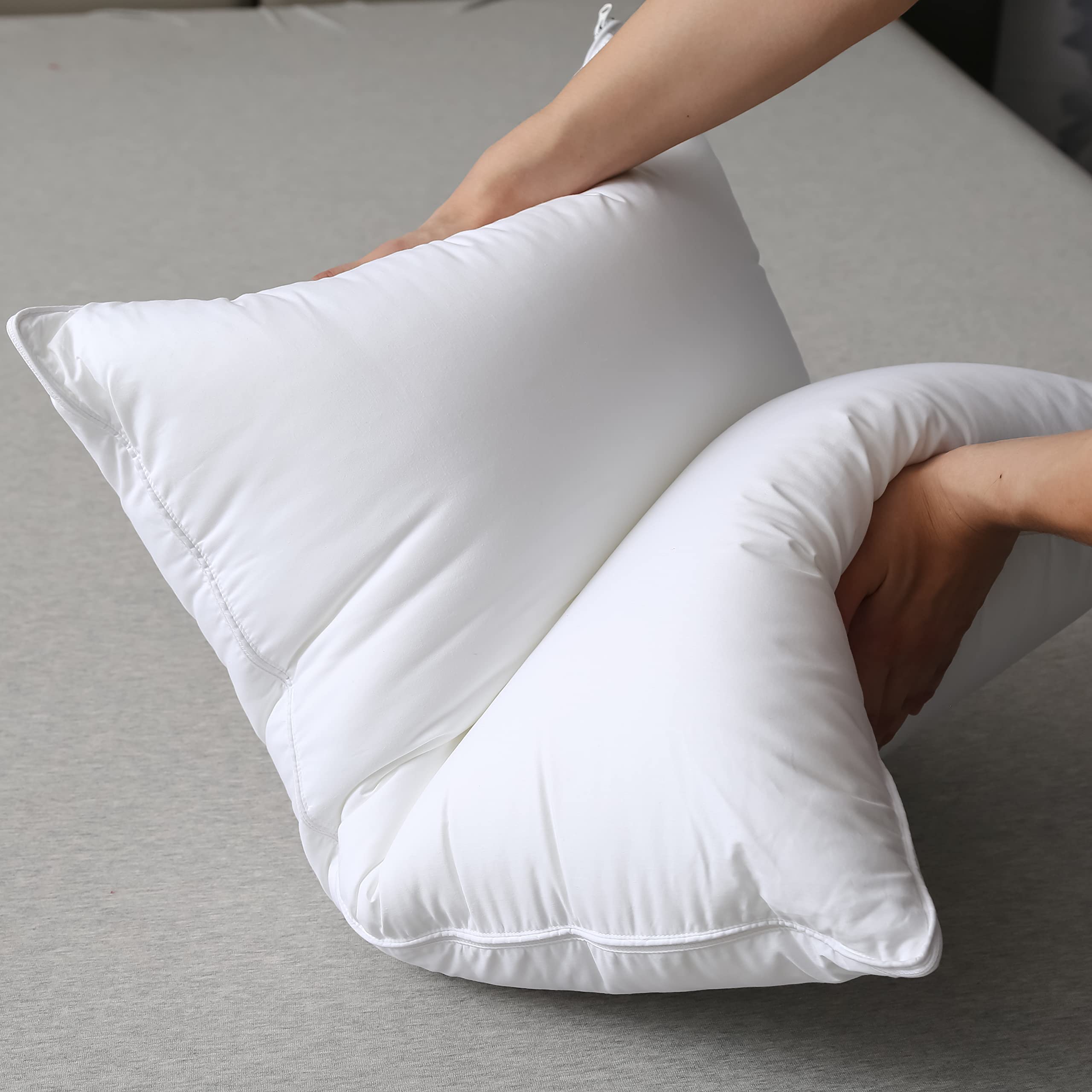 Three Geese Adjustable Layer Pillow,Assembled Bed Pillow, Soft Cotton Cover Blend,Good for Side and Back Stomach Sleeper, Standard/Queen Size,Packaging Include 1 Pillow.