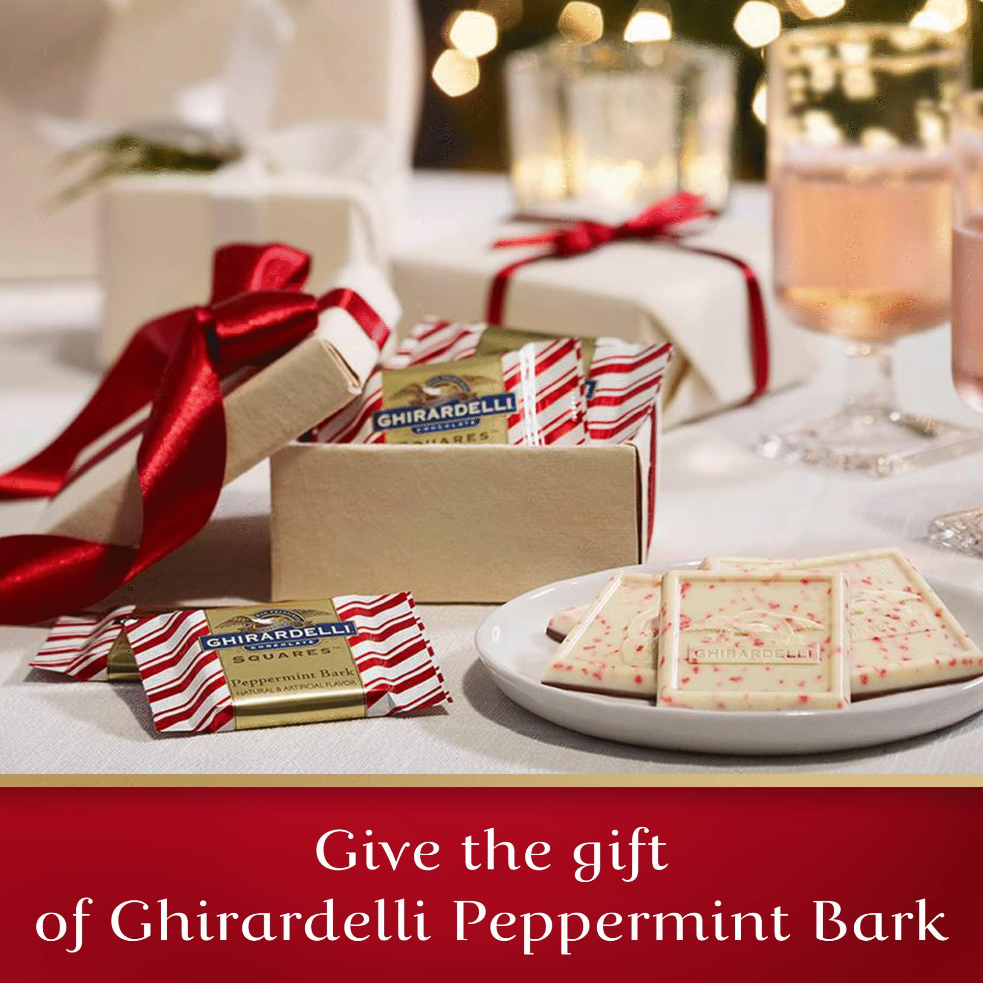 Ghirardelli Chocolate Squares, Peppermint Bark, 2 lb Bag, Approximately 80 Pieces