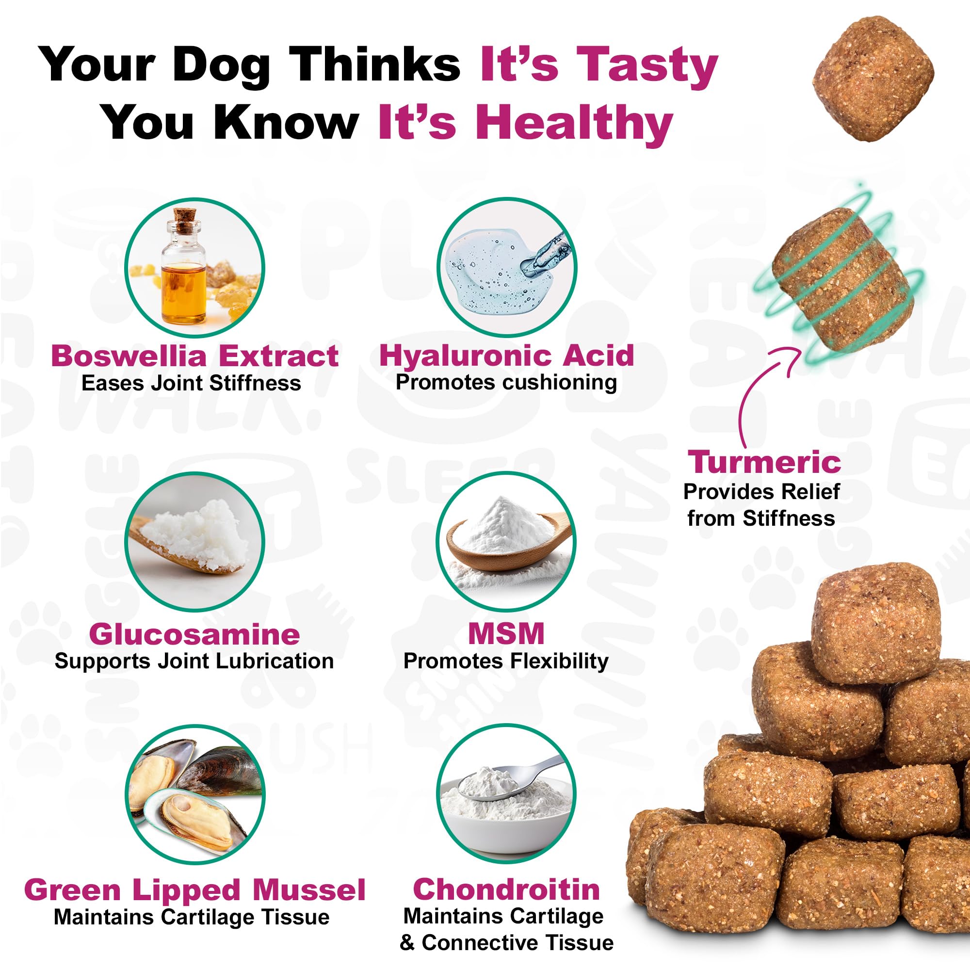 Doggie Dailies, Advanced Senior Hip and Joint Supplement for Dogs, Glucosamine Chondroitin, Premium Hip and Joint Chews for Dogs All Breeds & Sizes, Dog Vitamins and Supplements, (Duck) 120 Chews