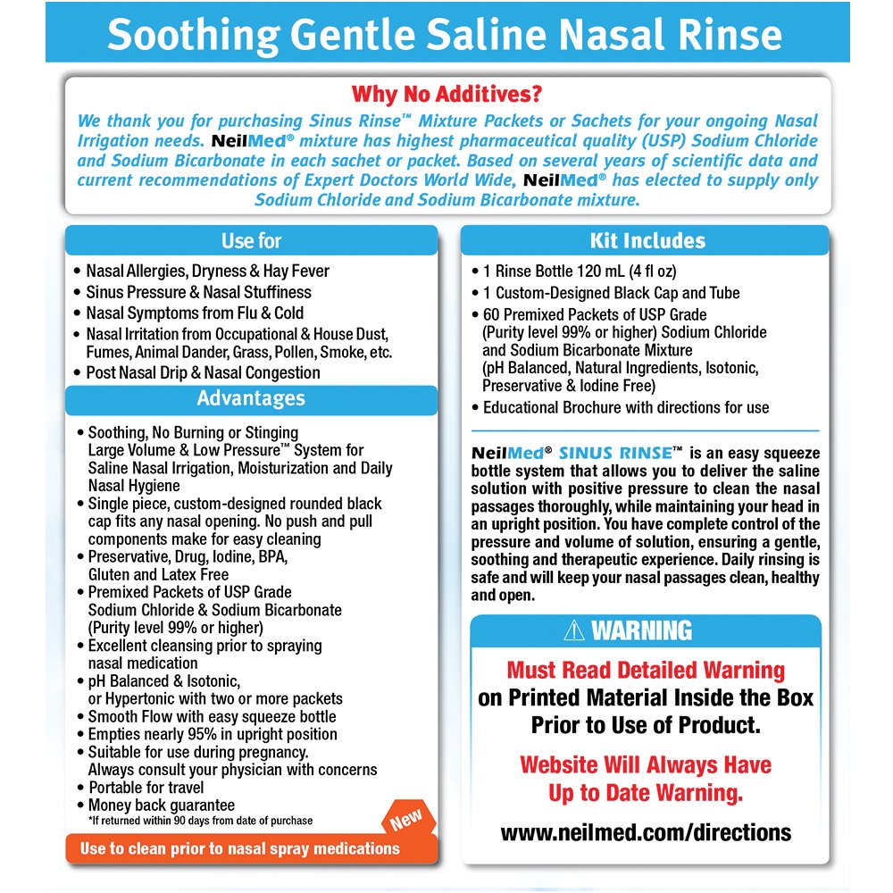 NeilMed Pharmaceuticals - Sinus Rinse Kids All Natural Kit - 60 Premixed Packets