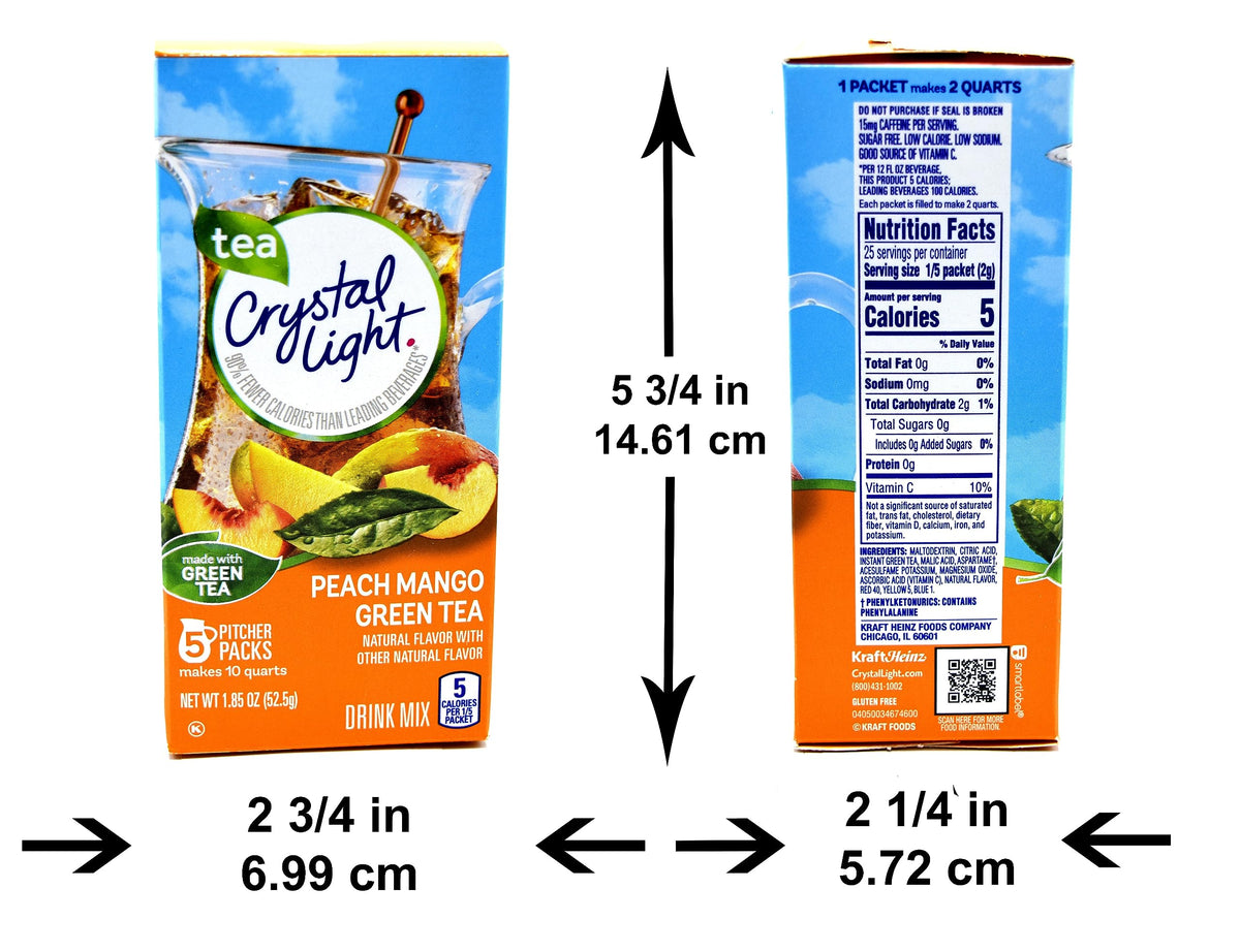 Crystal Light Peach Mango Green Tea Drink Mix, 10-Quart Canister (Pack of 3)
