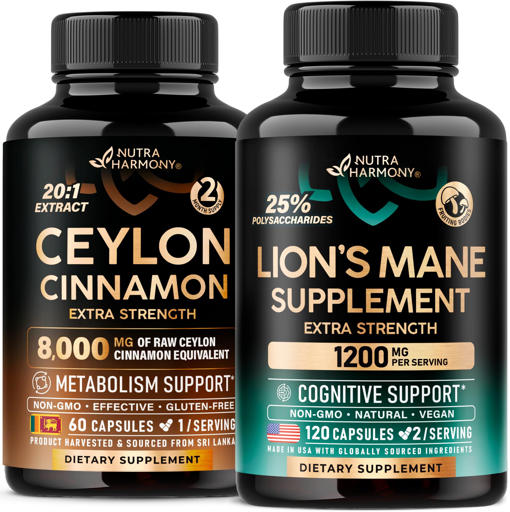 NUTRAHARMONY Ceylon Cinnamon & Lions Mane Capsules