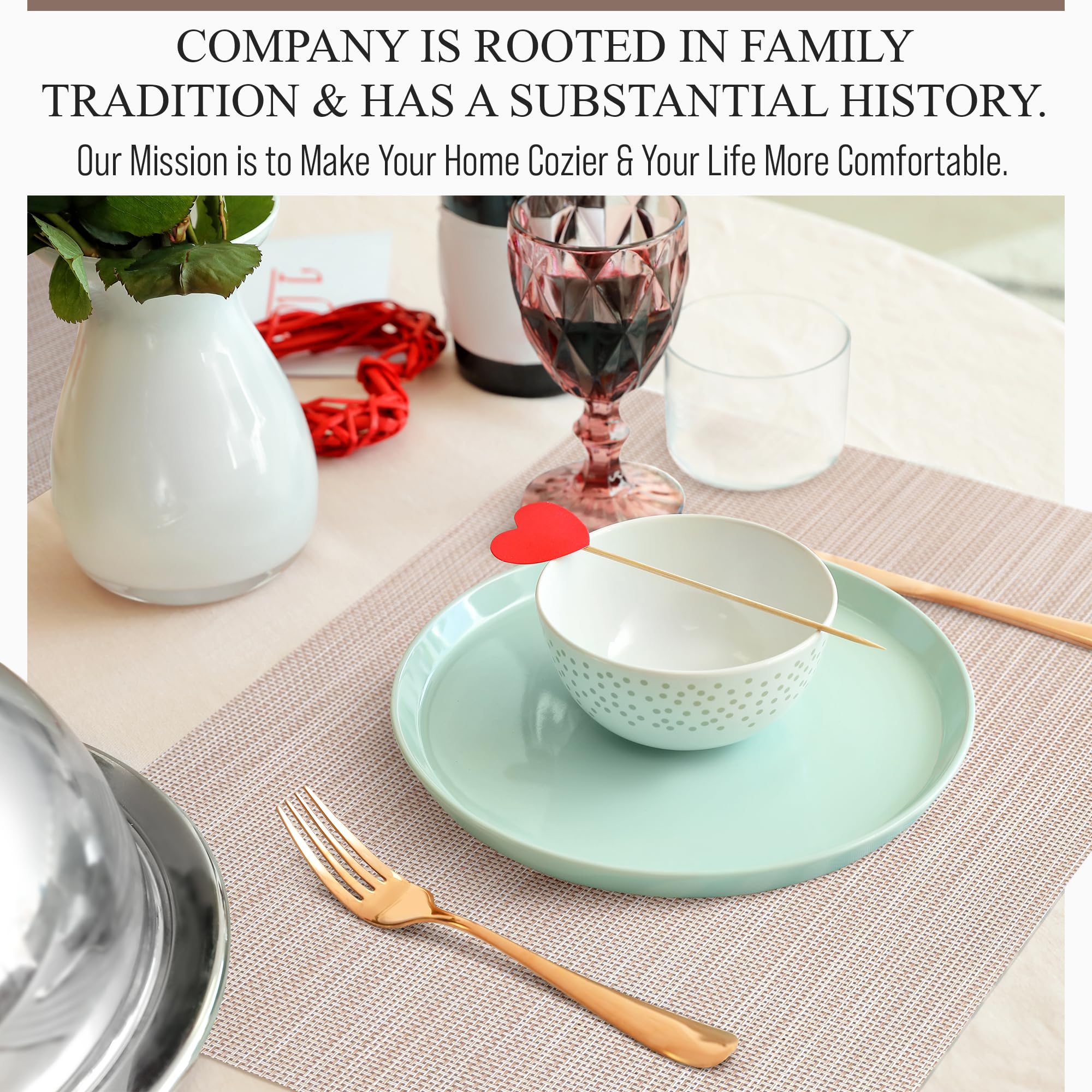 CraftyCrocodile Vinyl Placemats Set of 4 - Heat Resistant, Wipeable, Classic - Indoor & Outdoor Wipeable Place Mats for Dining Table – Durable Table Mats, 12 x 18 Inch, Beige