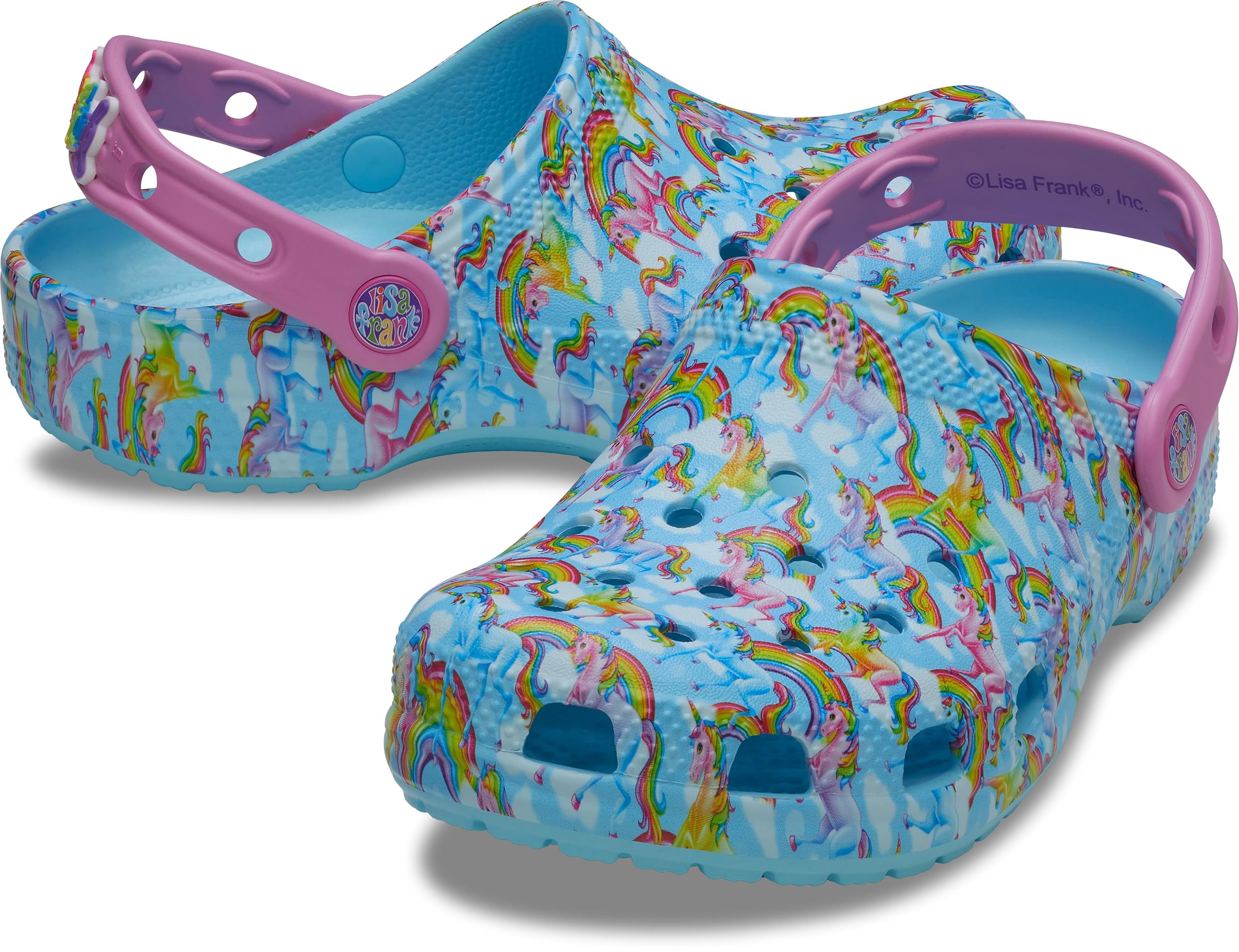 Crocs Classic Lisa Frank Clogs, Kids and Toddler Shoes, Arctic, 1 US Unisex Little