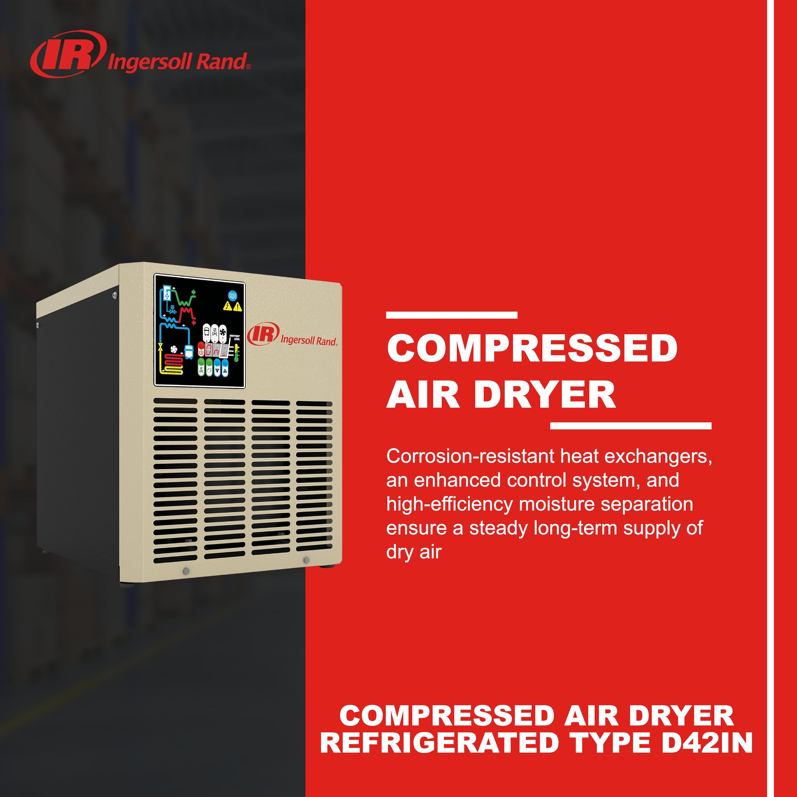 Ingersoll-Rand Compressed Air Dryer Refrigerated Type D42IN 25 Scfm 23231822