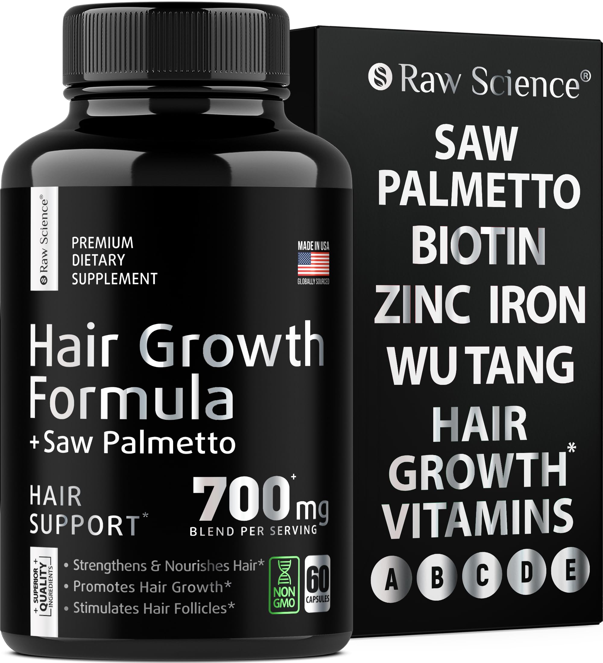 DHT Blocker Hair Growth Pills - Hair Growth Vitamins: Saw Palmetto for Men & Women with Iron, Stinging Nettle - Hair Supplements for Hair Growth & Regrow - Hair Loss Biotin Supplement - 60 Capsules