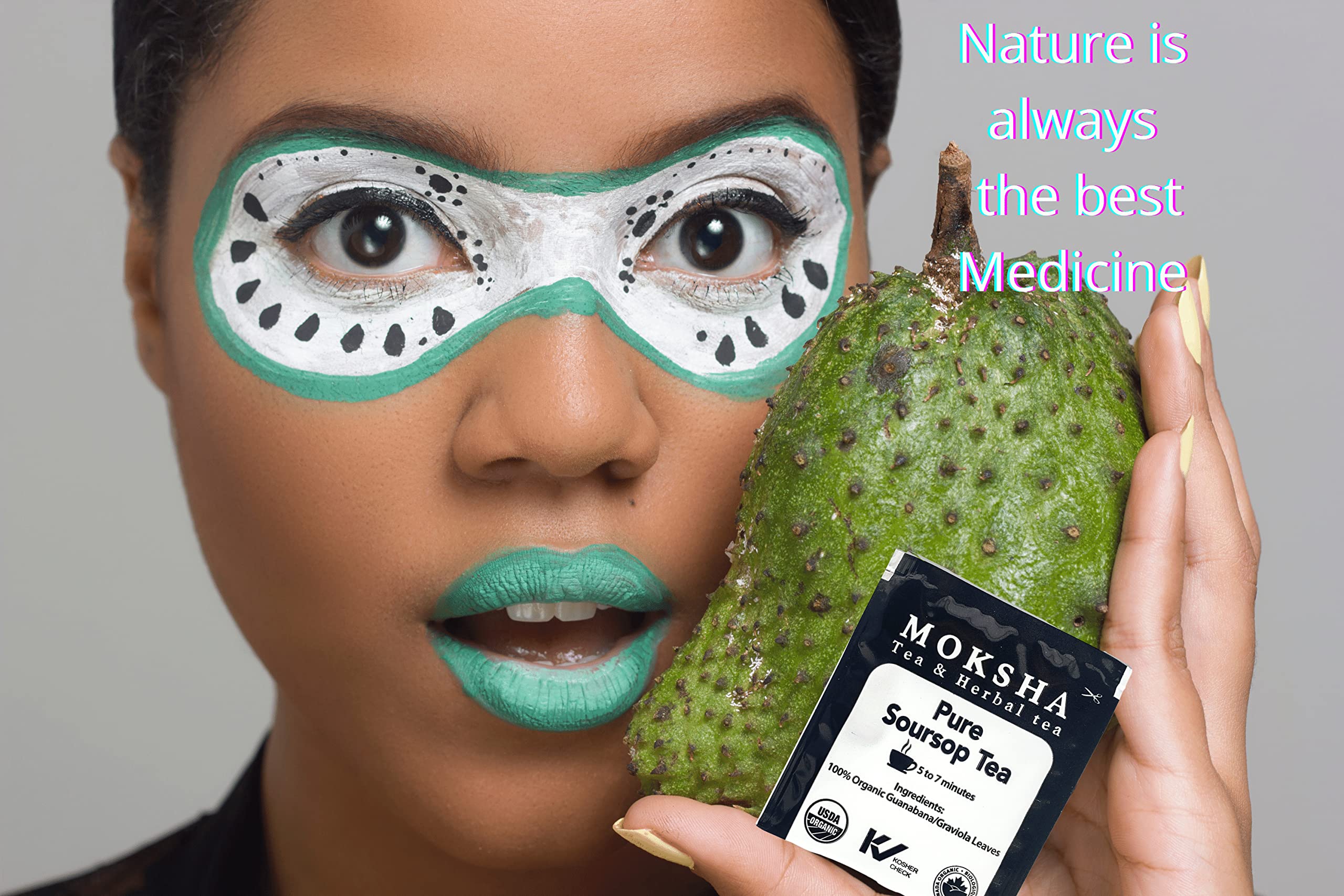 Pure Soursop Tea made with Pure Graviola Leaf- Guanabana Leaves- 20 Organic Tea Bags Moksha Ayurveda