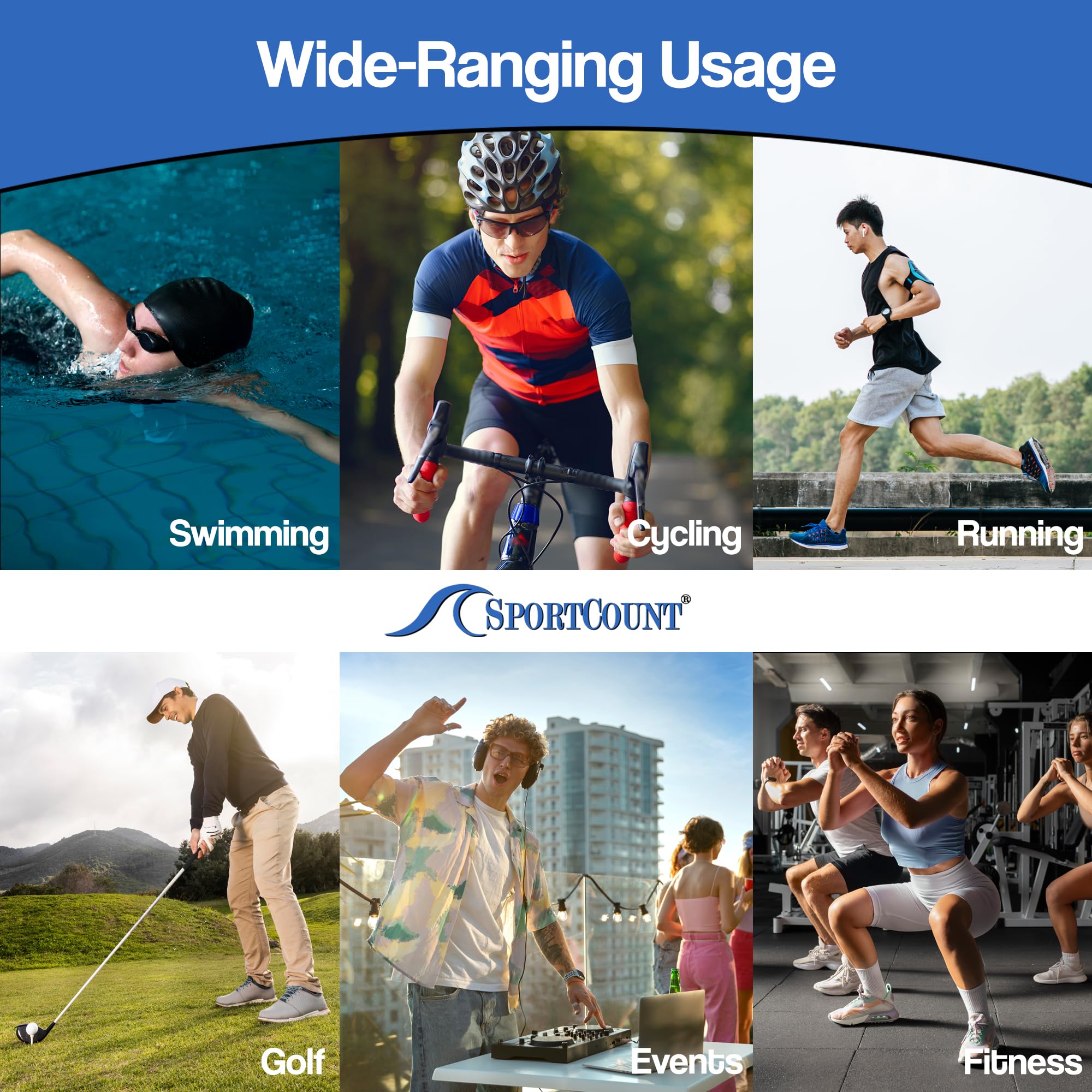 SC SportCount Finger Stopwatch Swim Timer - Waterproof Handheld Swimming Stopwatch for Running, Training, and Cycling