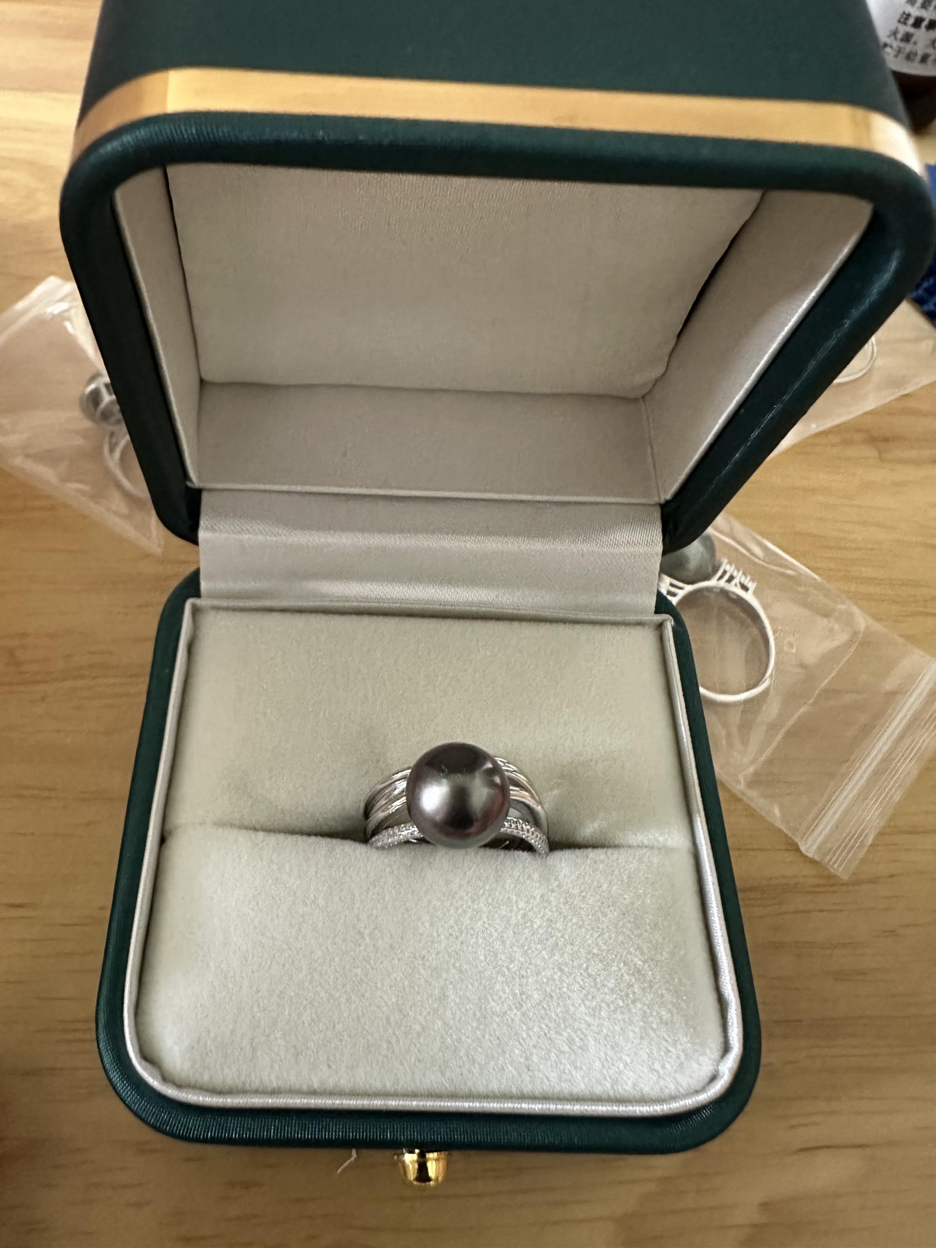 NONNYL Tahitian Black Pearl Ring - Women's Fine Jewelry for Wife, Mom - Wedding, Birthday, Anniversary, Mother's Day, Christmas, Valentine's Day Gift