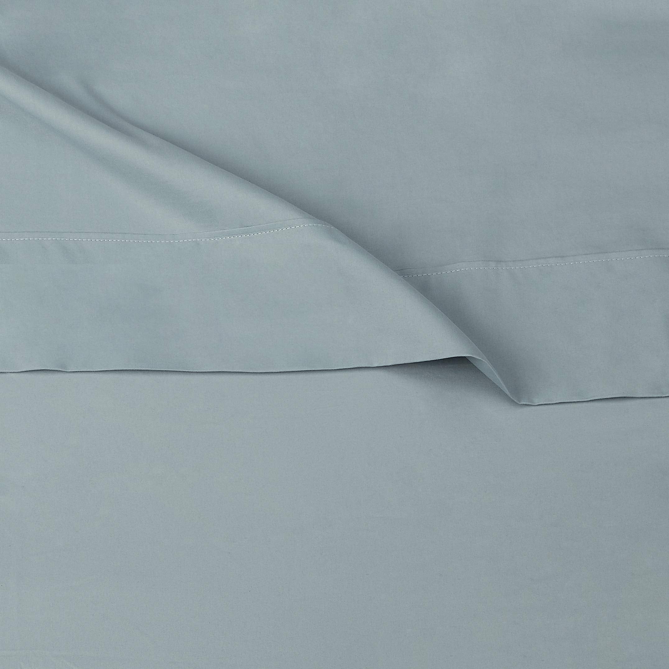 Amazon Basics Lightweight Super Soft Easy Care Microfiber 4 Piece Bed Sheet Set with 14-Inch Deep Pockets, Queen, Spa Blue, Solid