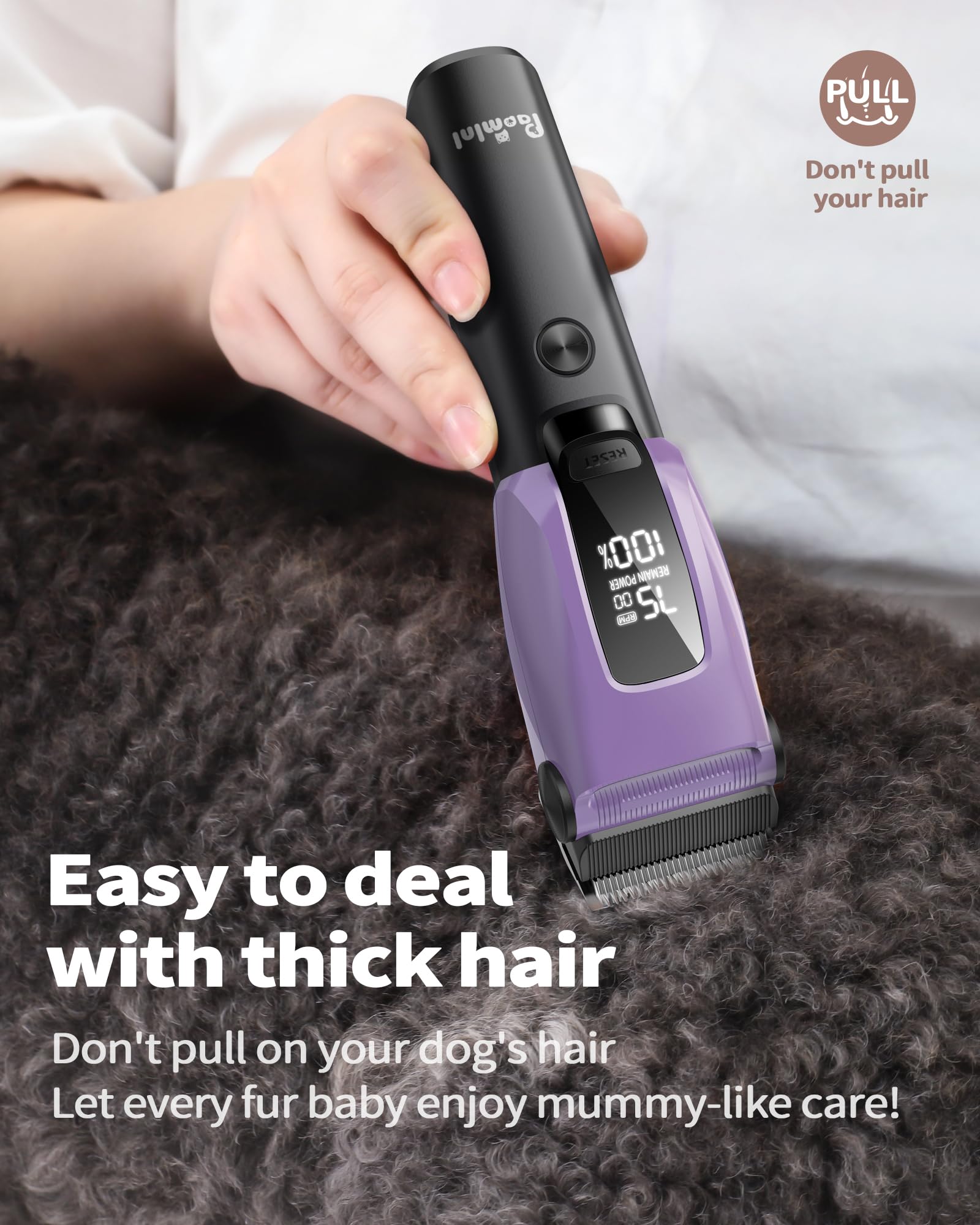 PAPMINI Dog Grooming Kit for Heavy Thick Hair&Coats, 3 in 1 Dog Clippers for Grooming, Rechargeable Cordless Pet Shaver with Storage Box, Quiet Dog Paw Trimmer for Small and Large Dogs Cats Animals
