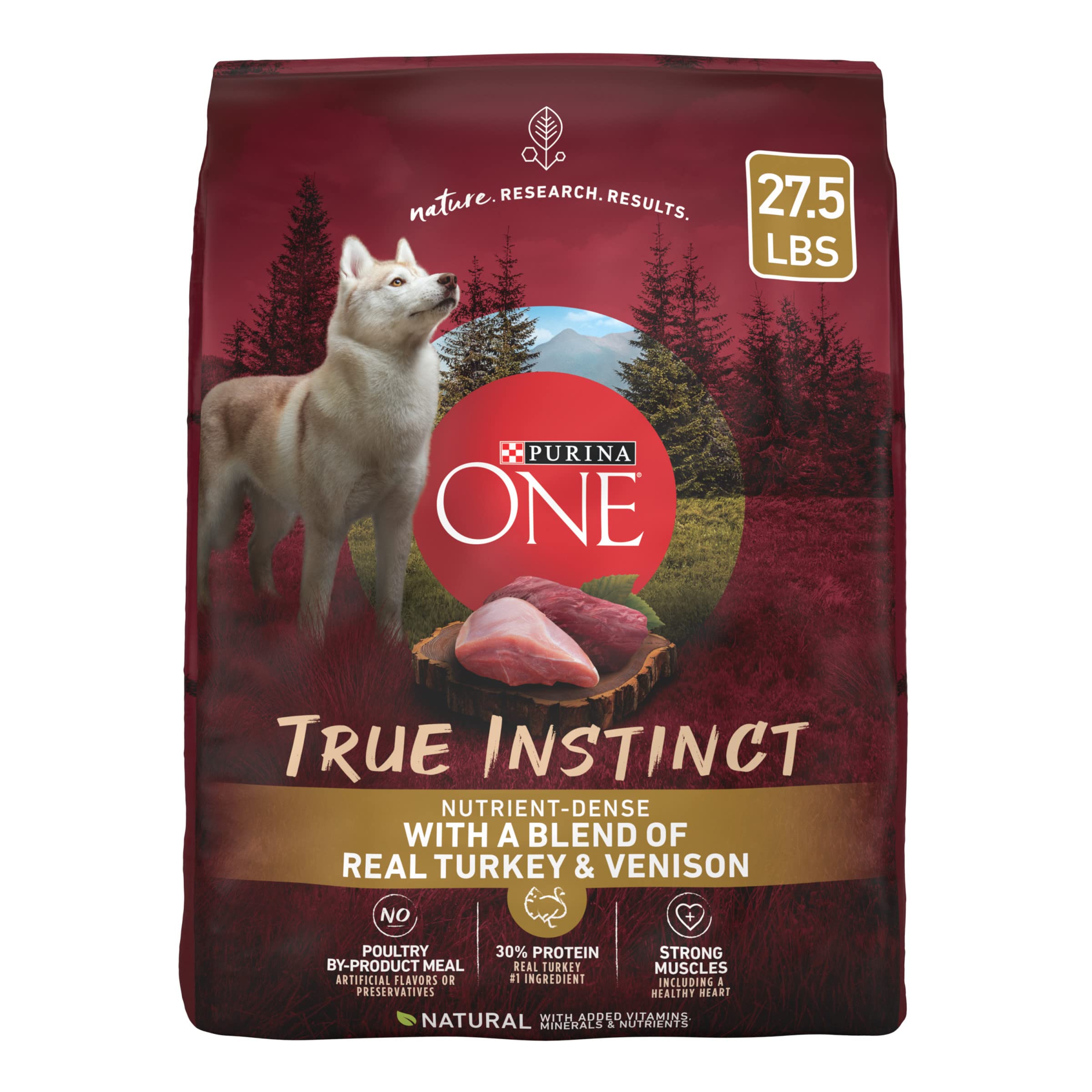 Purina ONE True Instinct With A Blend Of Real Turkey and Venison Dry Dog Food - 27.5 lb. Bag