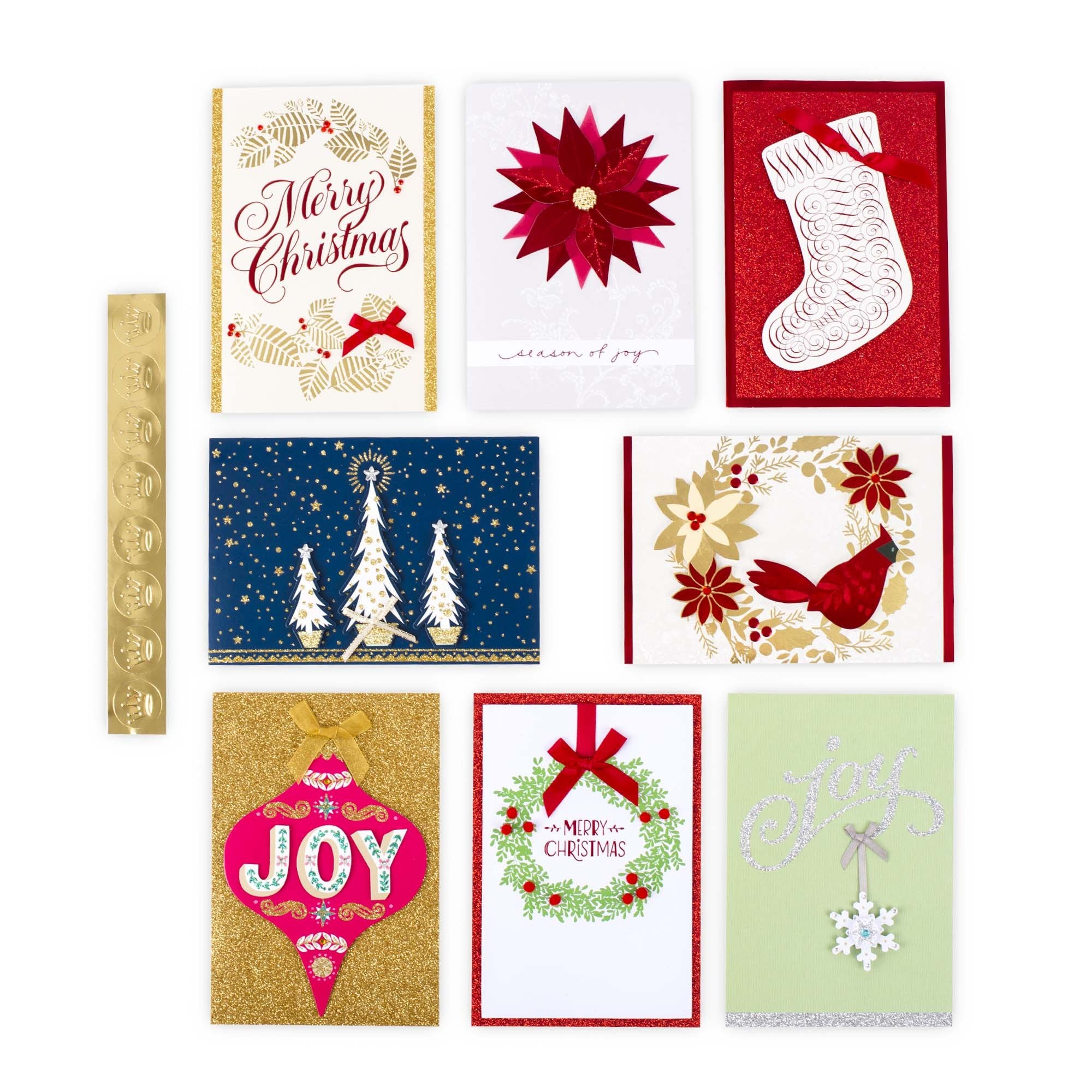 Hallmark Assorted Boxed Christmas Cards Set (Pack of 24 Handmade Holiday Cards with Envelopes) (1XPX1975)