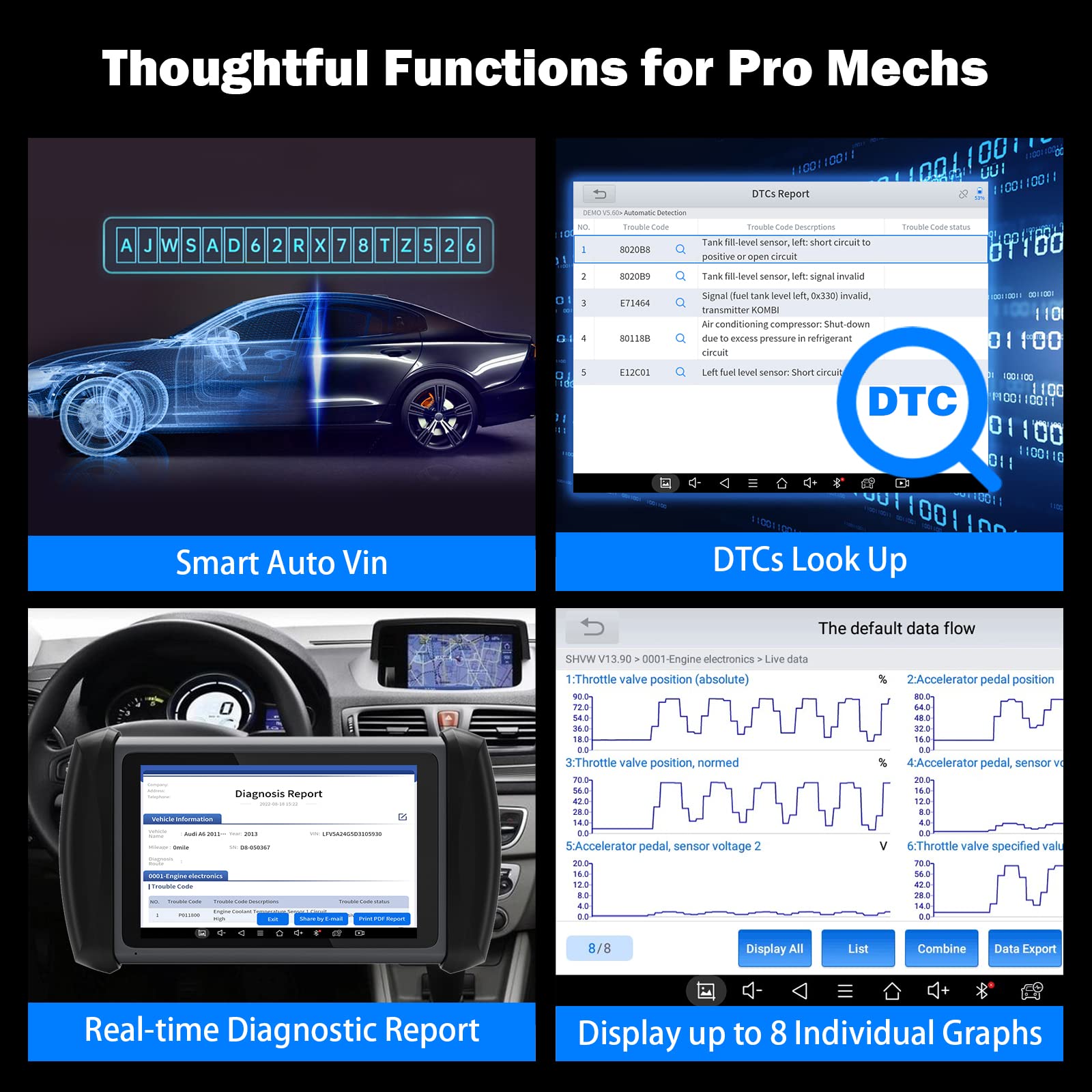 XTOOL InPlus IP616 Diagnostic Scan Tool, Lifetime Update OBD2 Scanner, 31+ Services, All Systems Diagnosis, ABS Bleed, Oil/SAS/TPMS/EPB/Throttle Reset/CAN FD