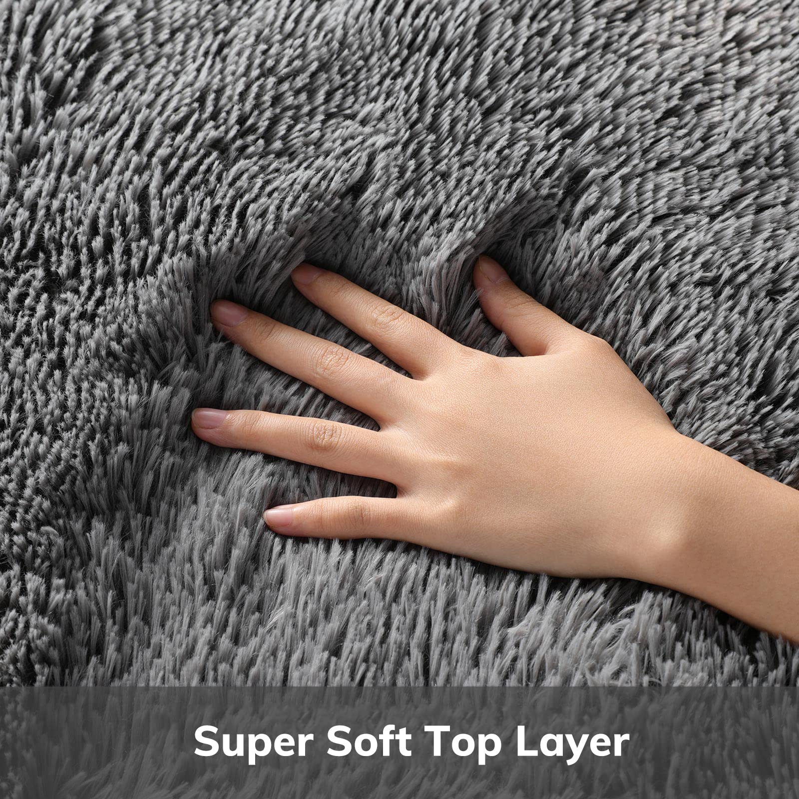 Ophanie Area Rugs for Bedroom Living Room, Grey Fluffy Fuzzy Shag Shaggy Carpet Soft Plush Furry Bedside Rug, Indoor Floor Rug for Kids Girls Boys Home Decor Aesthetic, Dorm Nursery Gray