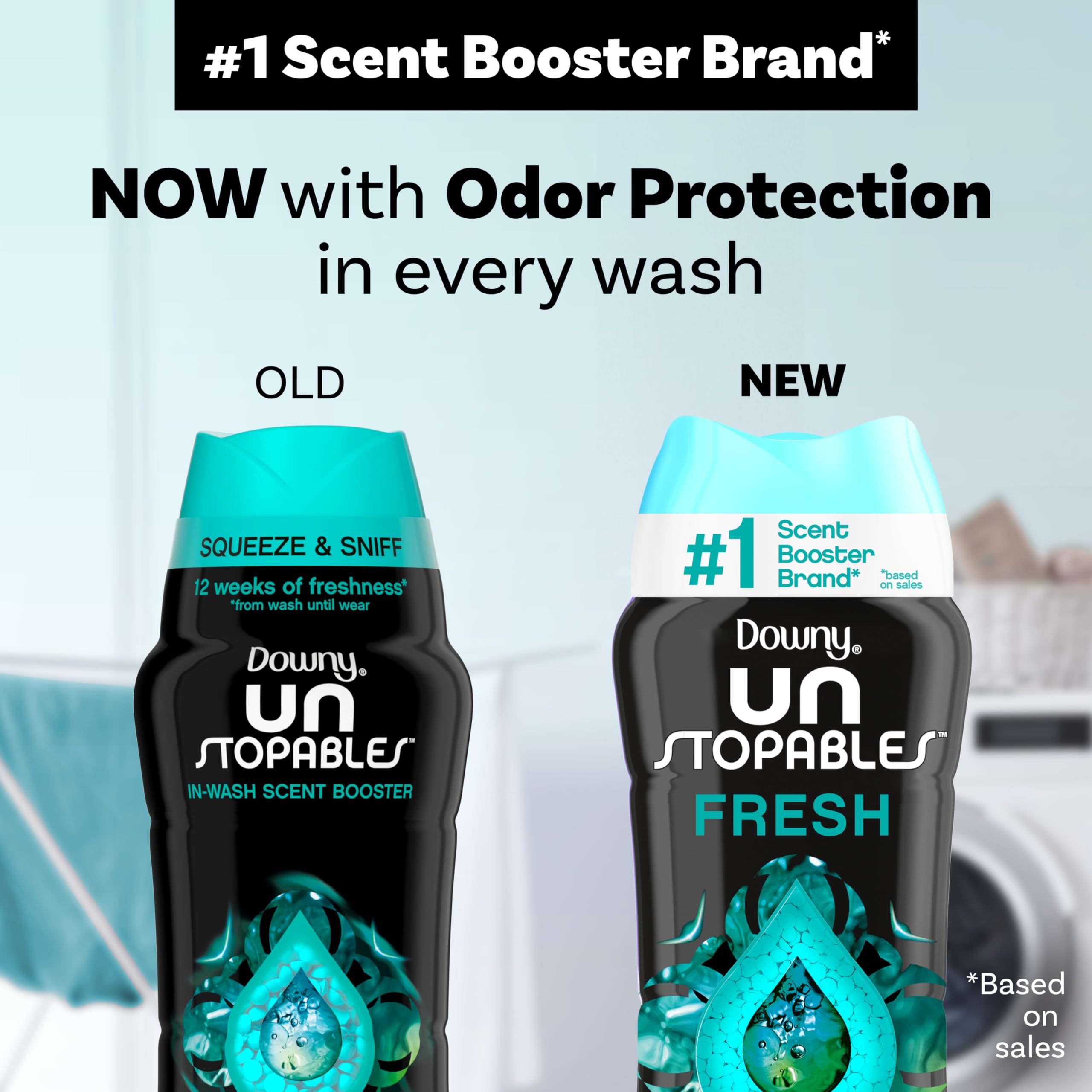 Downy Unstopables In Wash Scent Booster Beads, Fresh Scent, 24 oz, Downy Scent Booster Beads, Unstoppable Laundry Beads, Odor Protection