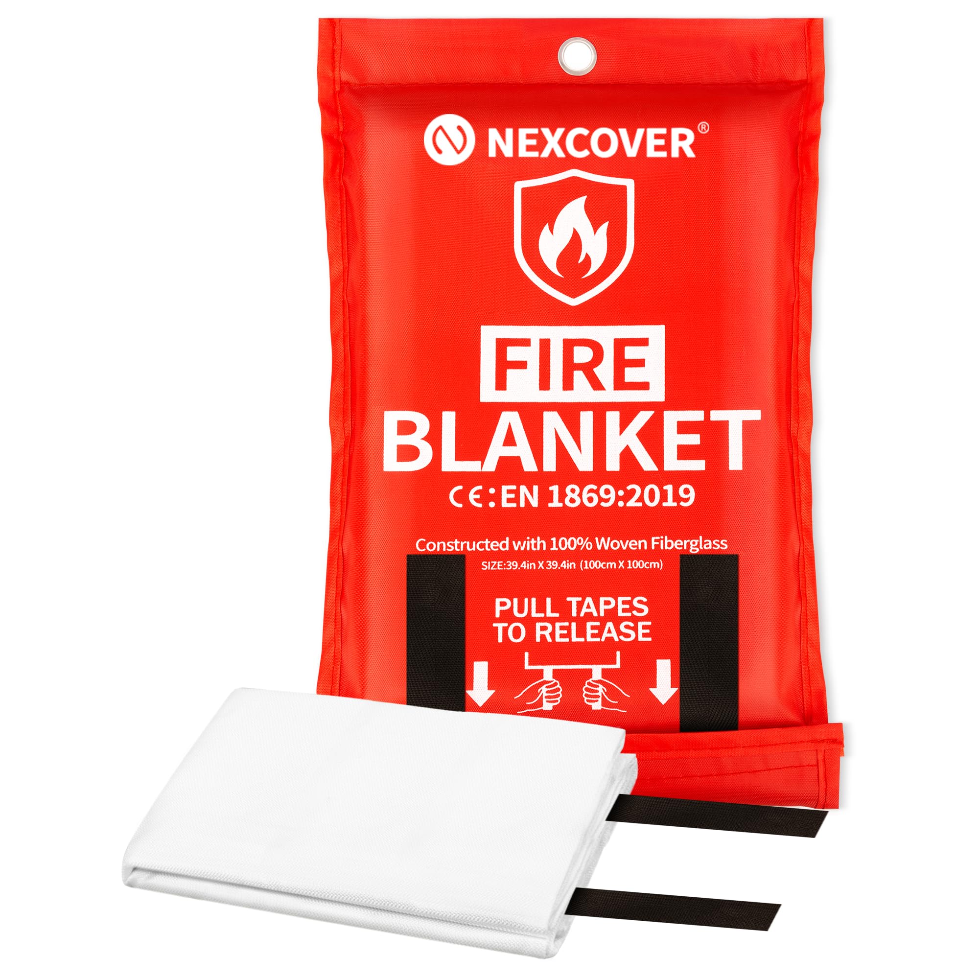 NEXCOVER Emergency Fire Blanket - Fire Blankets Emergency for Home, Flame Retardant Blanket,Fire Blanket for Home and Kitchen,Flame Suppression Fiberglass Fire Blanket for Fireplace, Grill, Car, BBQ