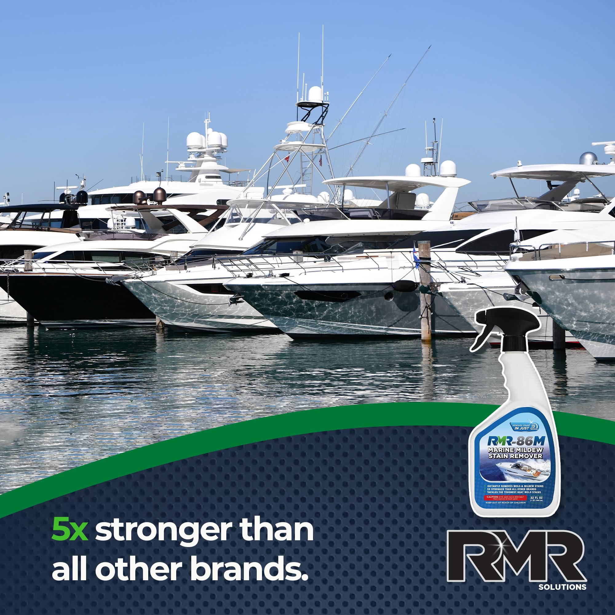 RMR-86M Marine Stain Remover, Professional-Strength Mold Stain & Mildew Stain Eliminating Cleaning Spray For Boats & Marine Surfaces, 32 oz
