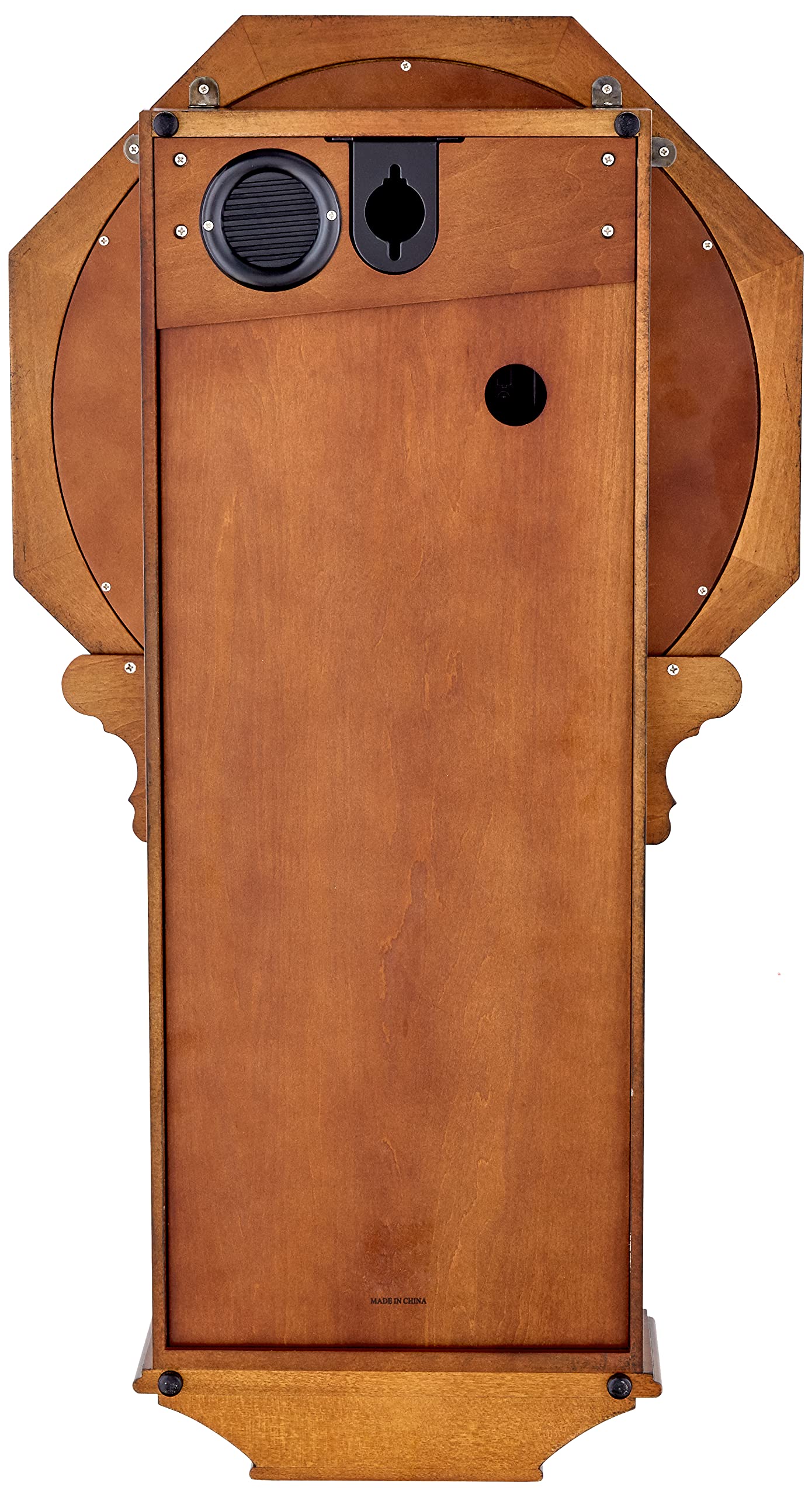 Bulova C3543 Ashford Wall Clock | 25" Schoolhouse Design | Walnut Finish | Harmonic Triple-Chime Movement | Engraving Plate