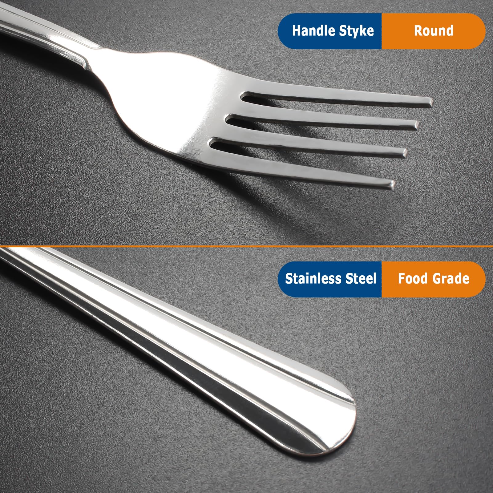 MJIYA 12 PCS Dinner Forks Silverware Set - 7 Inch Heavy Duty Stainless Steel Forks, Mirror Polished - Dishwasher Safe - Ideal for Home, Kitchen, or Restaurant Use