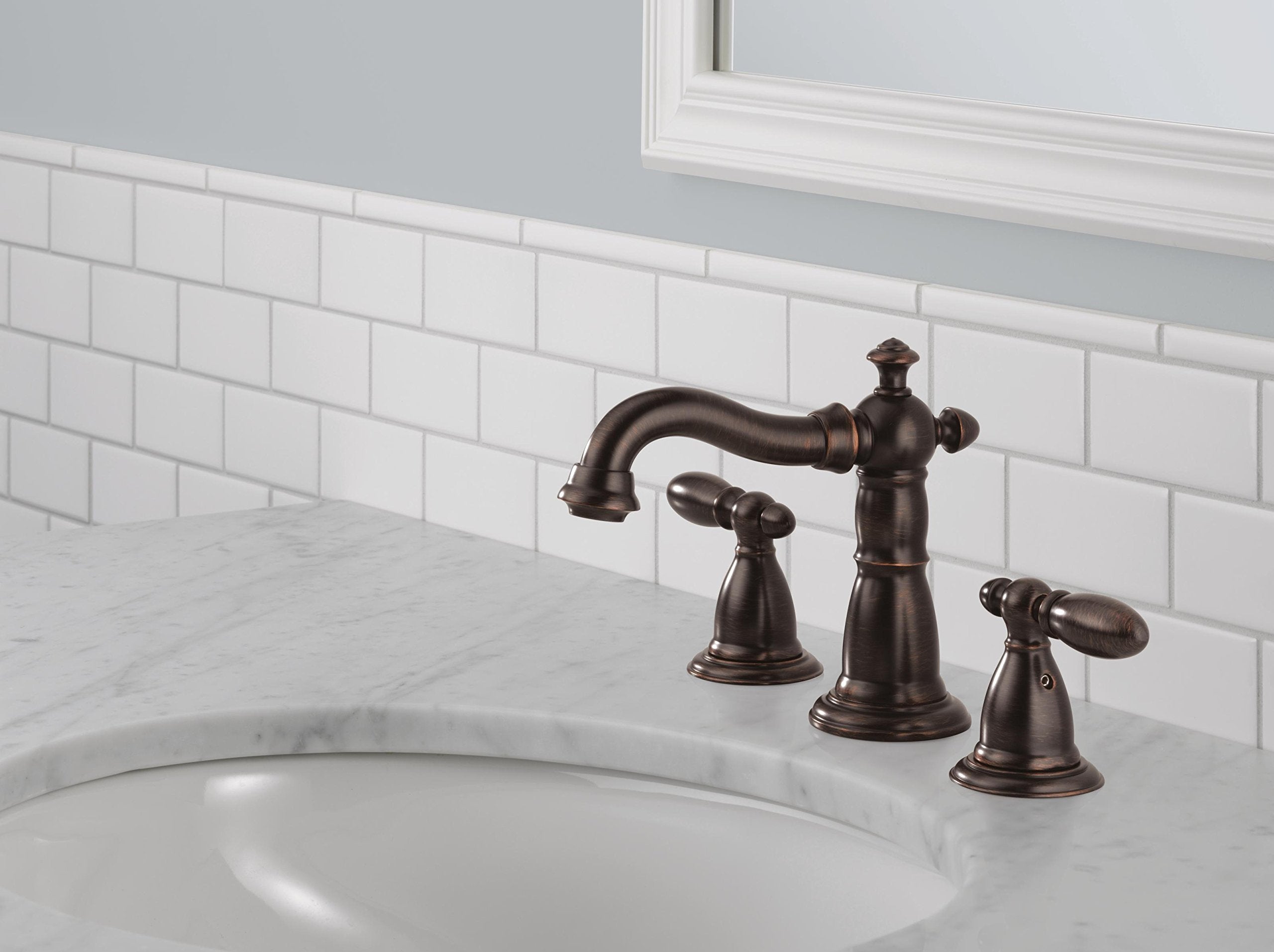 DELTA FAUCET 35955-RB-DST Victorian 2-Handle Bathroom Sink Faucet in Venetian Bronze Widespread