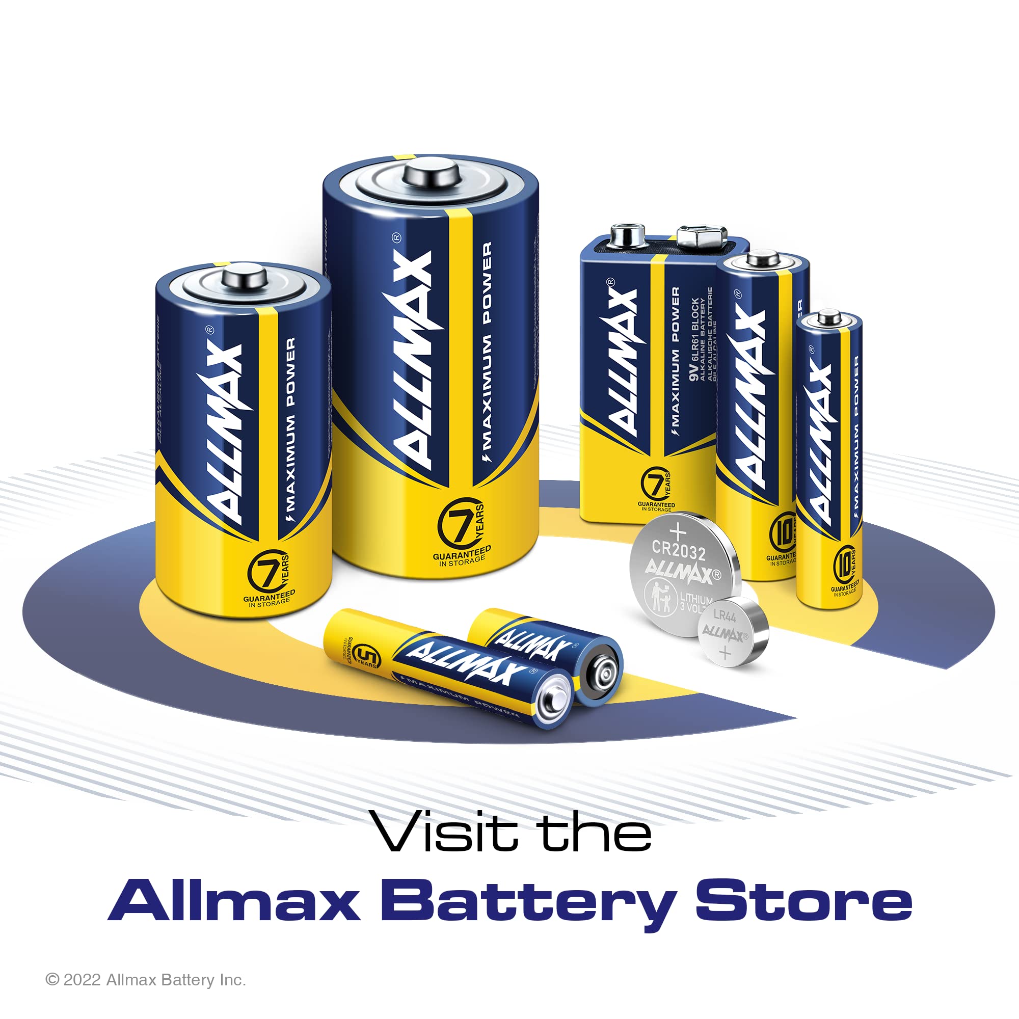 Allmax 9V Maximum Power Alkaline Batteries (6 Count) – Ultra Long-Lasting, 7-Year Shelf Life, Leakproof Design, Maximum Performance