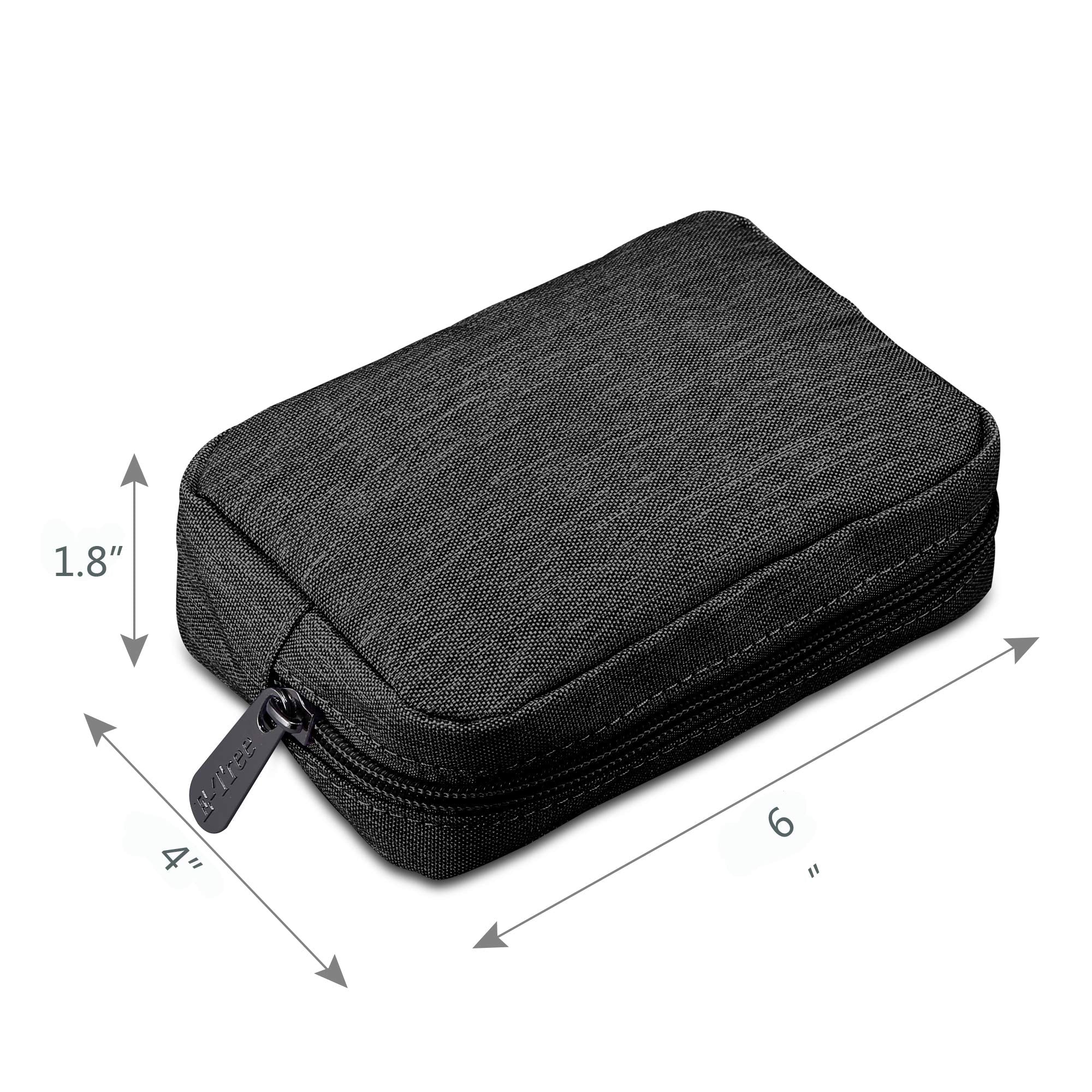 E-Tree Cute Small Pouch, Makeup Cosmetic Bag,Make up Bag for Purse,Toiletry Zipper Pouch,Tech Bag,Electronic Organizer Travel Case,Storage Pouches for Organization Black